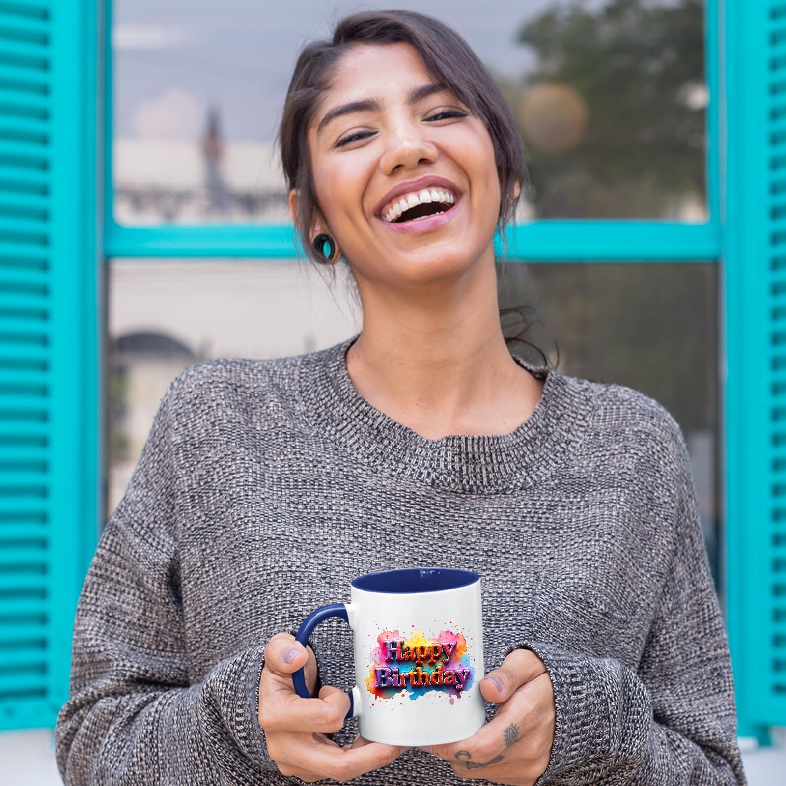 0a902a8d.jpg Happy Birthday Colour Handle Mug – product photo 3