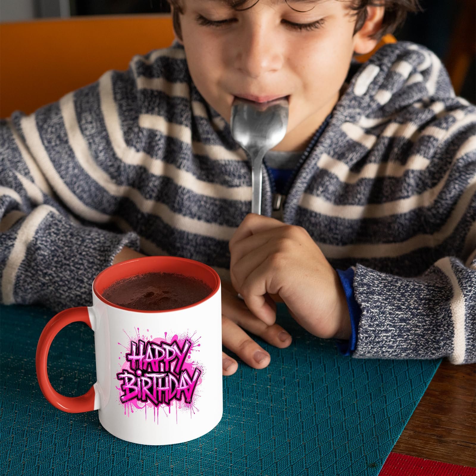 2404278b.jpg Happy Birthday Colour Handle Mug – product photo 8