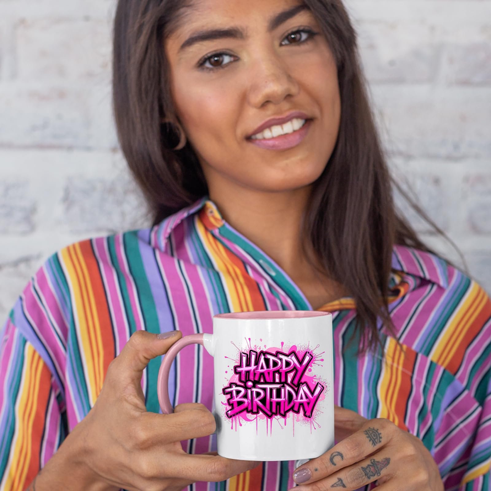 2bd904fd.jpg Happy Birthday Colour Handle Mug – product photo 6