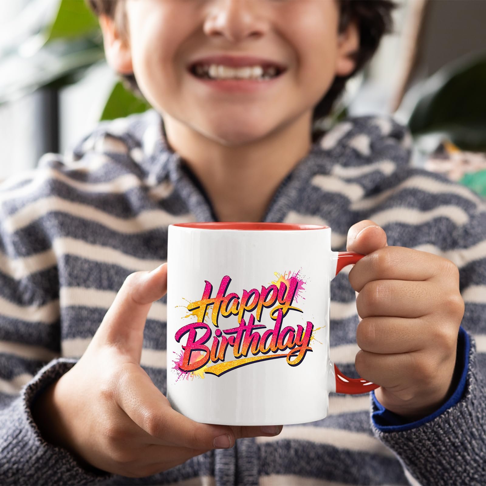 3b146c97.jpg Happy Birthday Colour Handle Mug – product photo 5