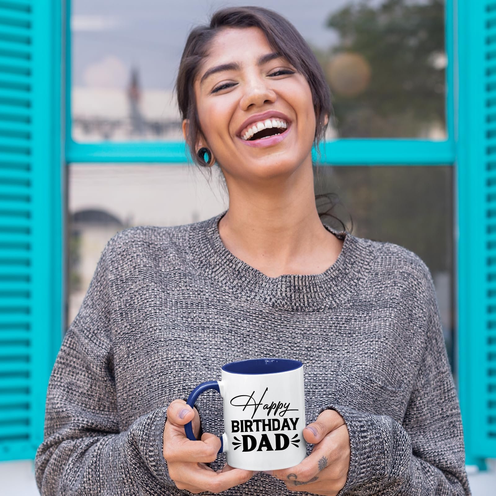 3cc933aa.jpg Happy Birthday Dad Colour Handle Mug – product photo 3