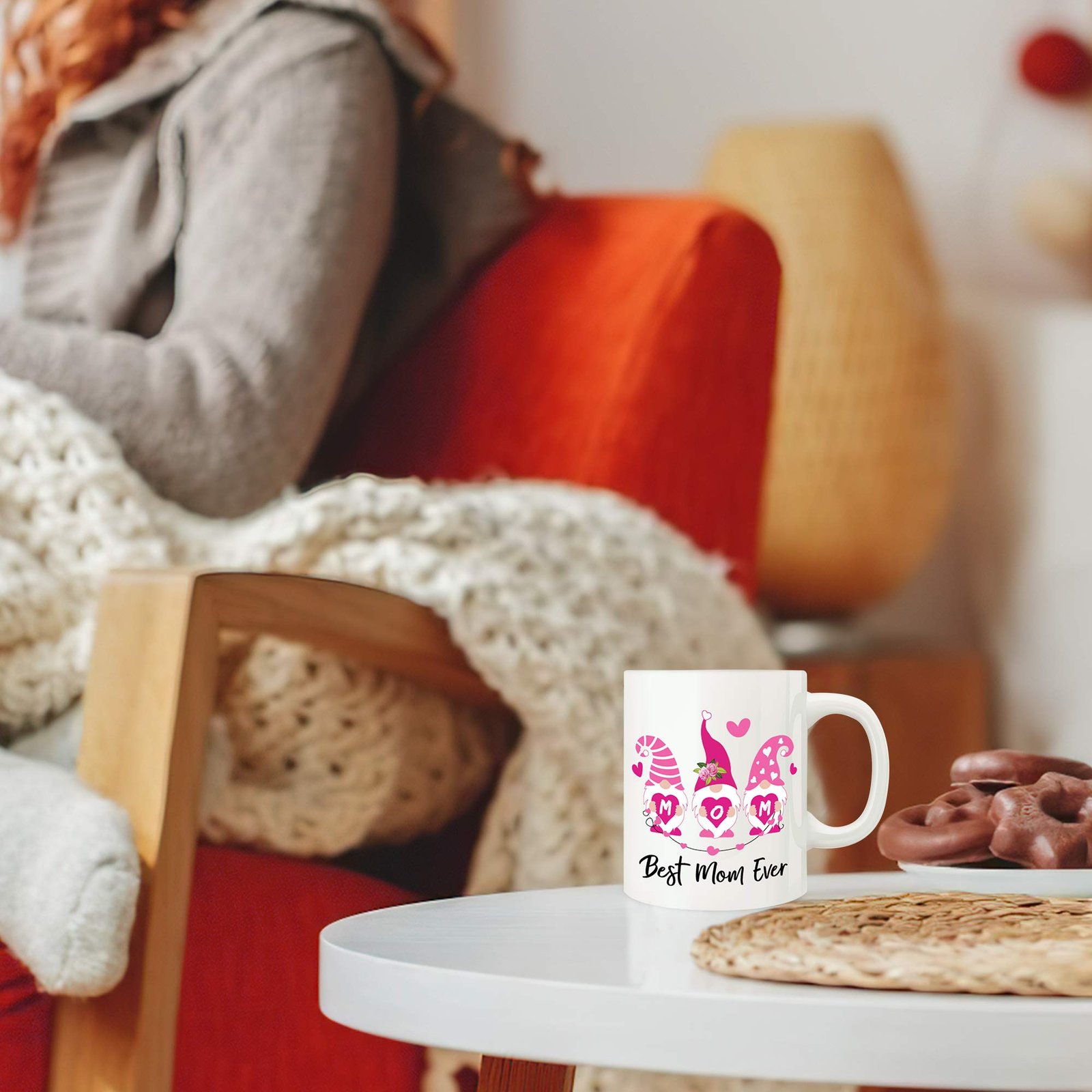 420bdd67.jpg Best Mom Ever mug on a table by a red chair