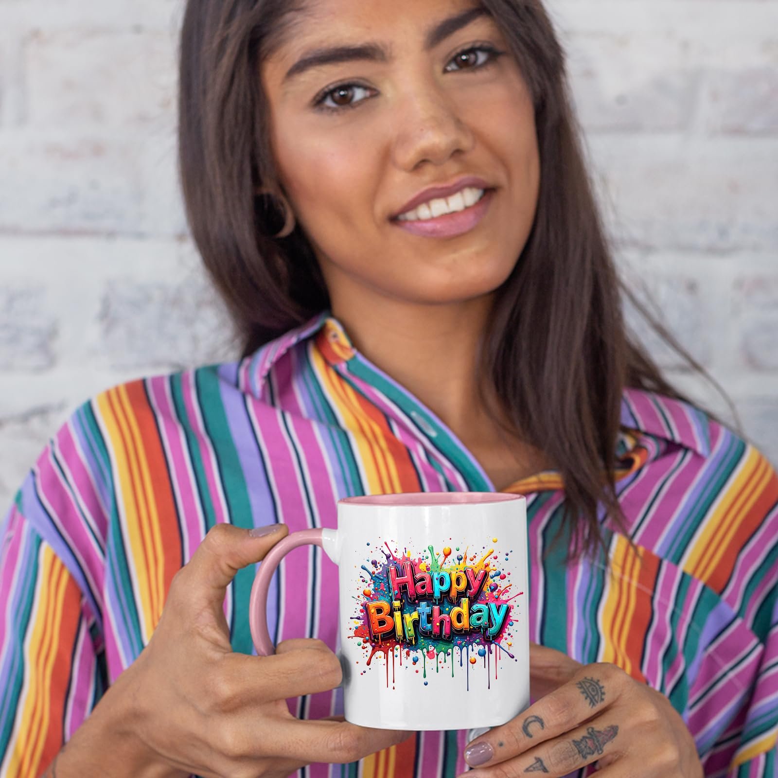 465912b6.jpg Happy Birthday Colour Handle Mug – product photo 6