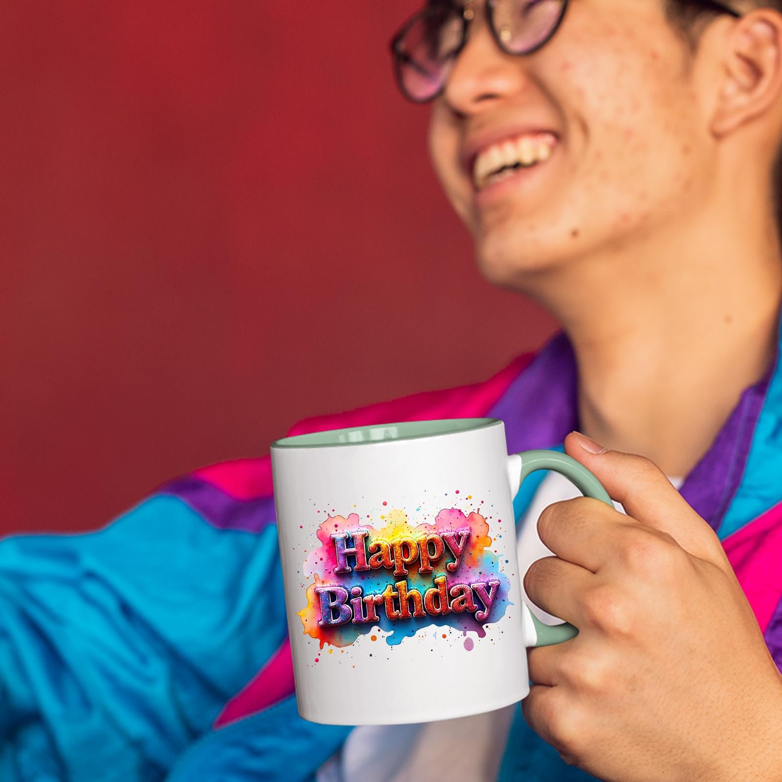 4ce90f75.jpg Happy Birthday Colour Handle Mug – product photo 4
