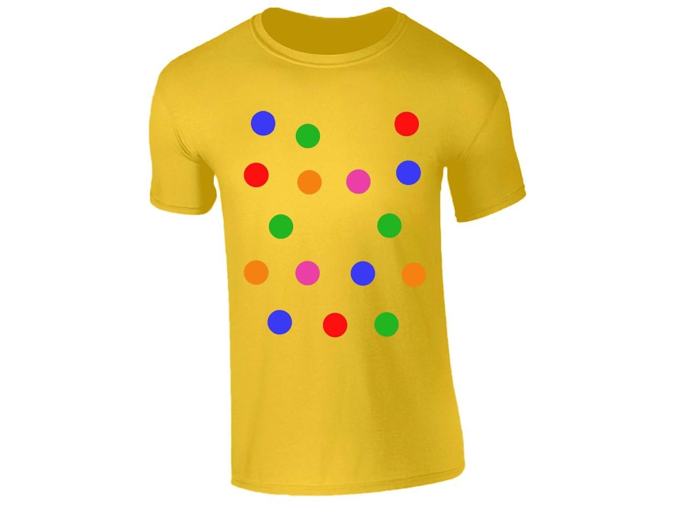 511oqyggzyl.jpg Yellow kids T-shirt with big colourful spots