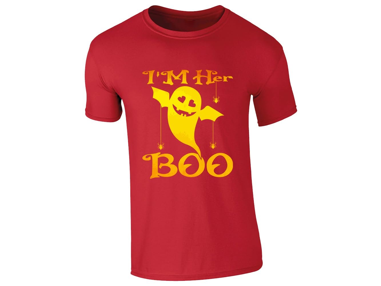513pob3khkl.jpg Red men's T-shirt with “I’m her Boo” ghost design