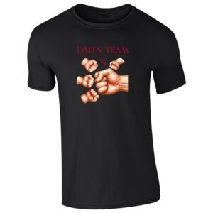 Black men's T-shirt with โDadโs Teamโ fist bump design
