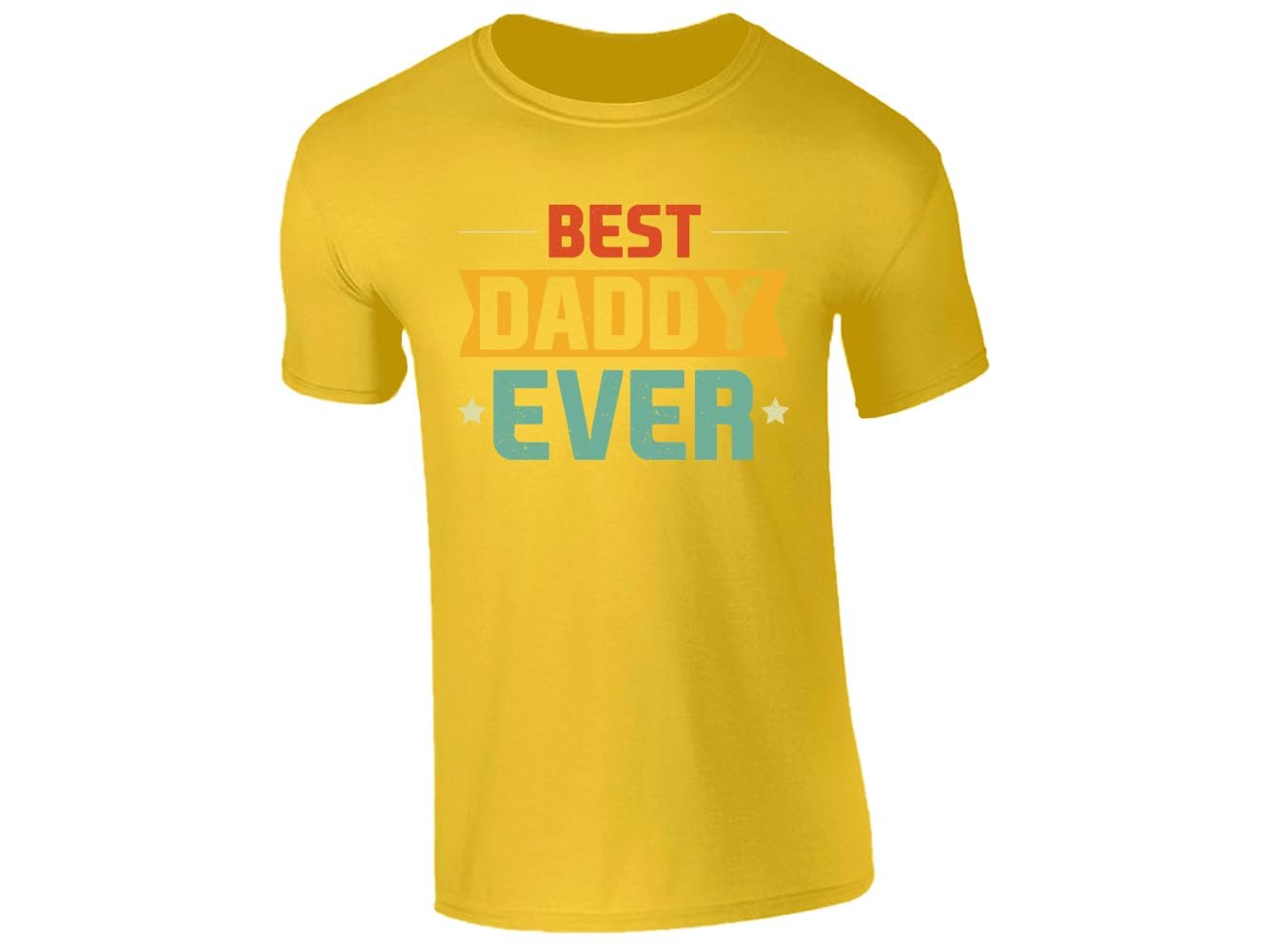 51adrabpcol.jpg Yellow men's T-shirt with “Best Daddy Ever” retro design