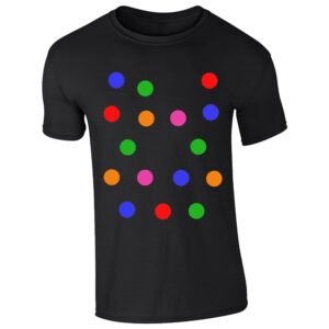 Black kids T-shirt with big colourful spots