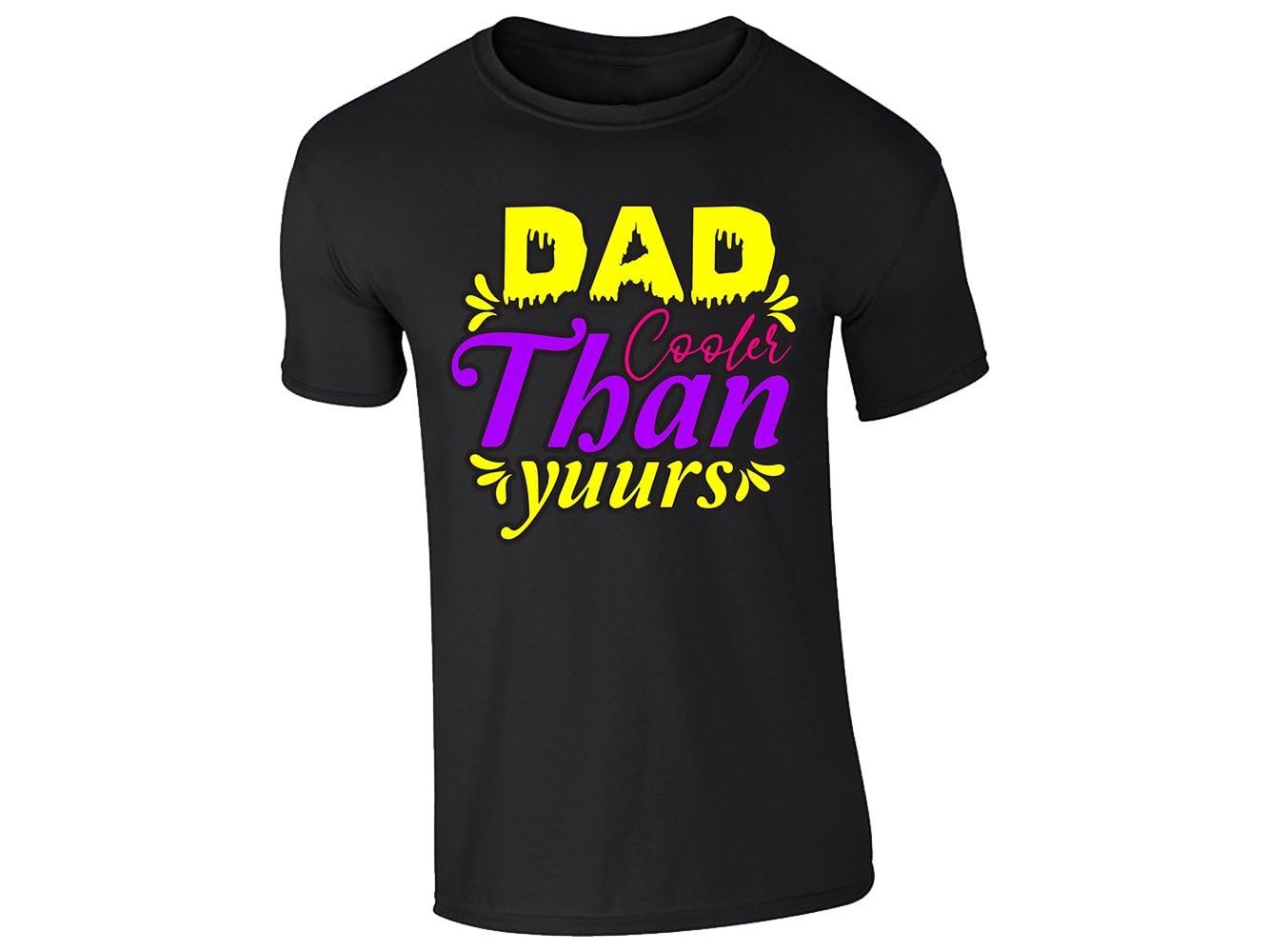 51luee1zrsl.jpg Black men's T-shirt with “Dad cooler than yours” design