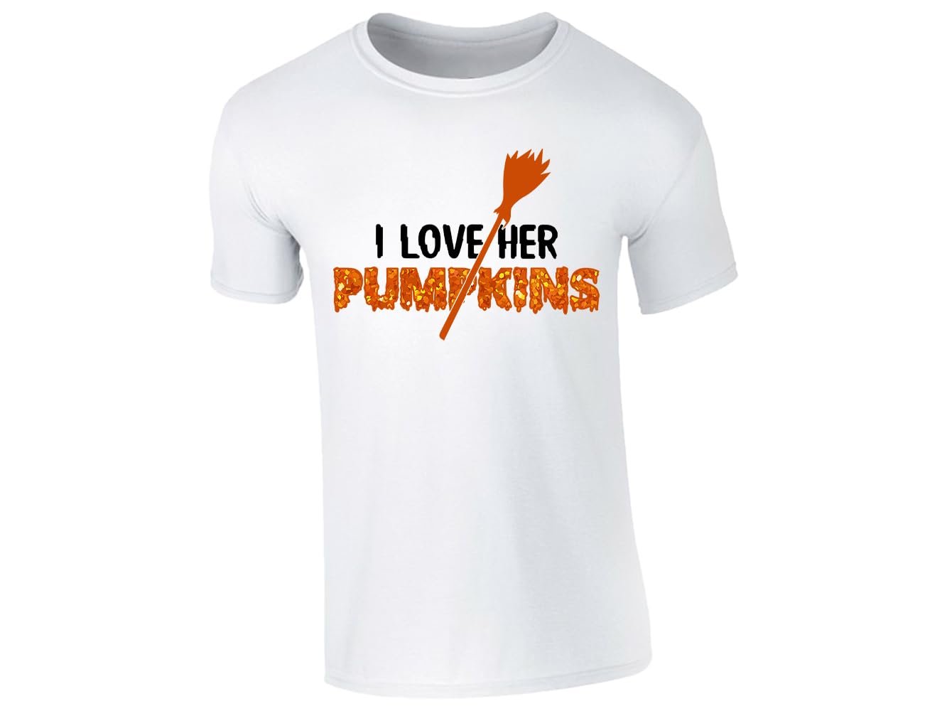 51qzu1rxtol.jpg White men's T-shirt with “I love her pumpkins” broomstick design