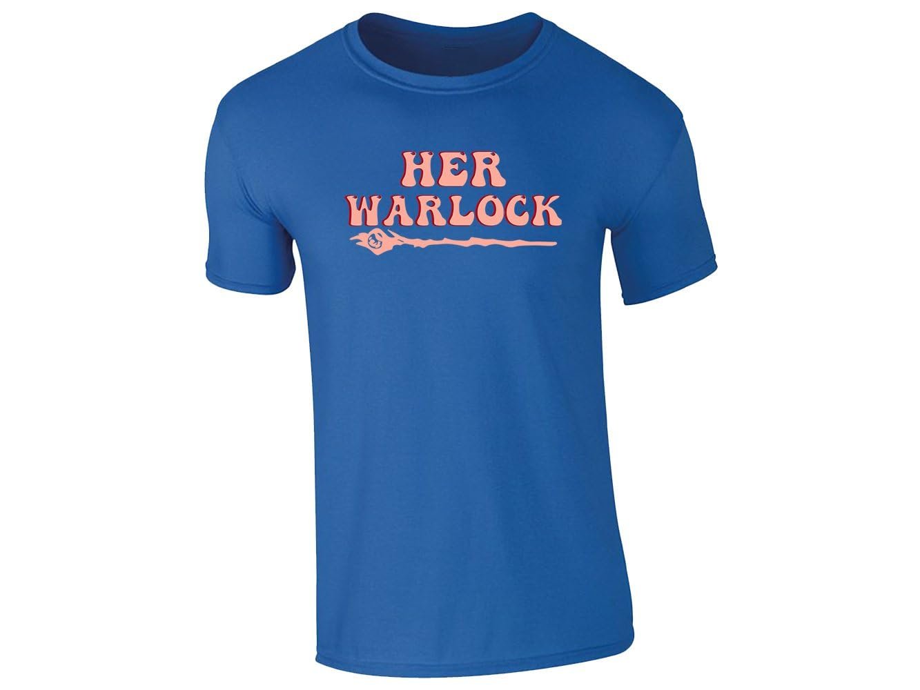 51ttzudkbpl.jpg Royal Blue men's T-shirt with “Her Warlock” wand design