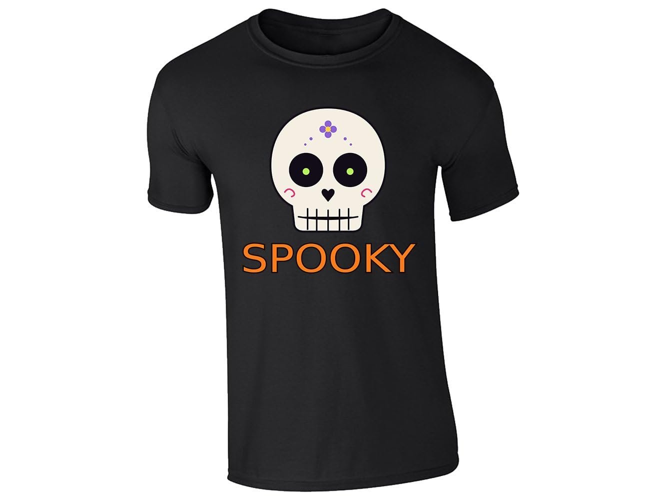 51uoixbsogl.jpg Black men's T-shirt with “Spooky” sugar skull design