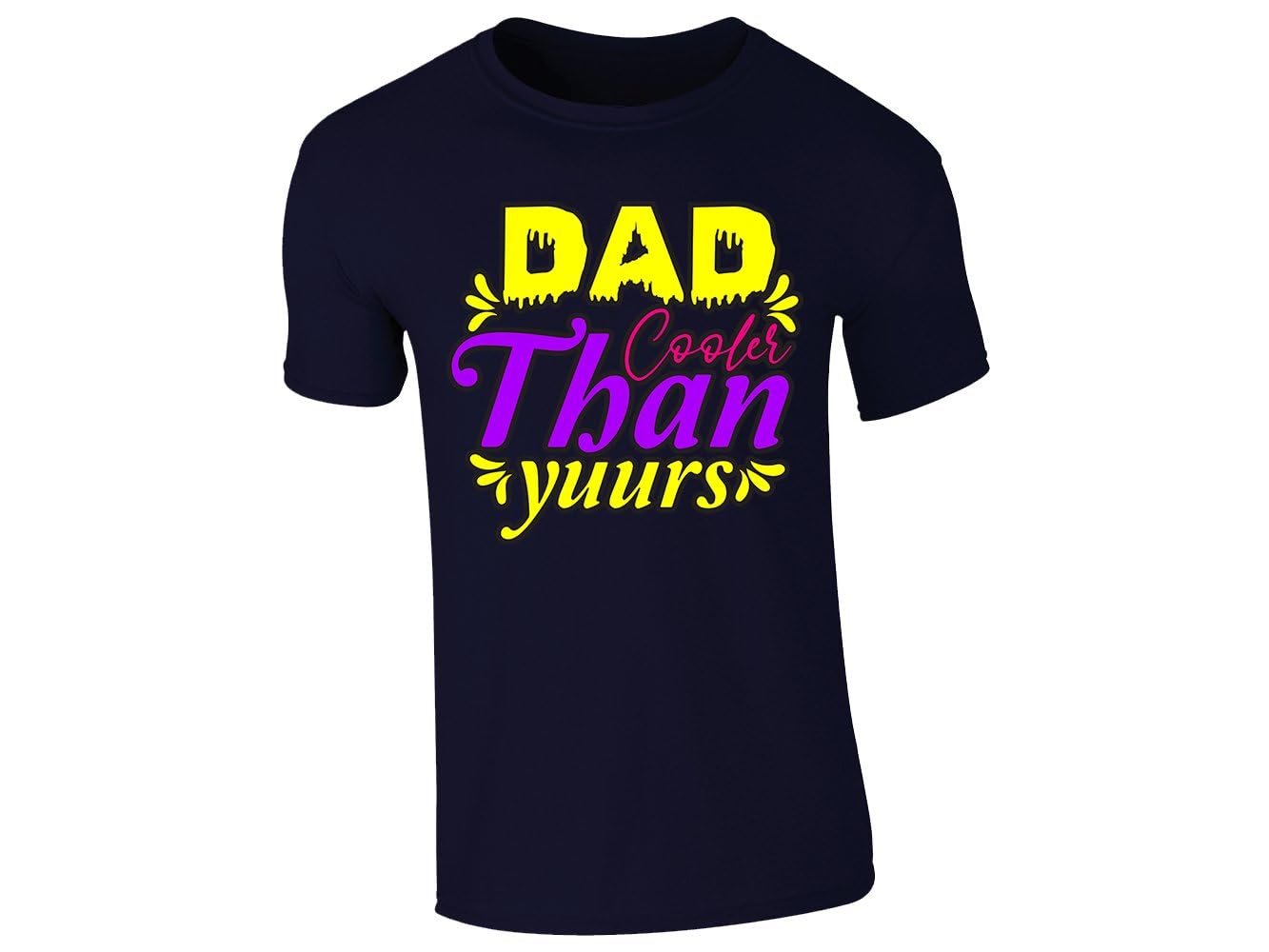 51 7k9gdhl.jpg Navy men's T-shirt with “Dad cooler than yours” design