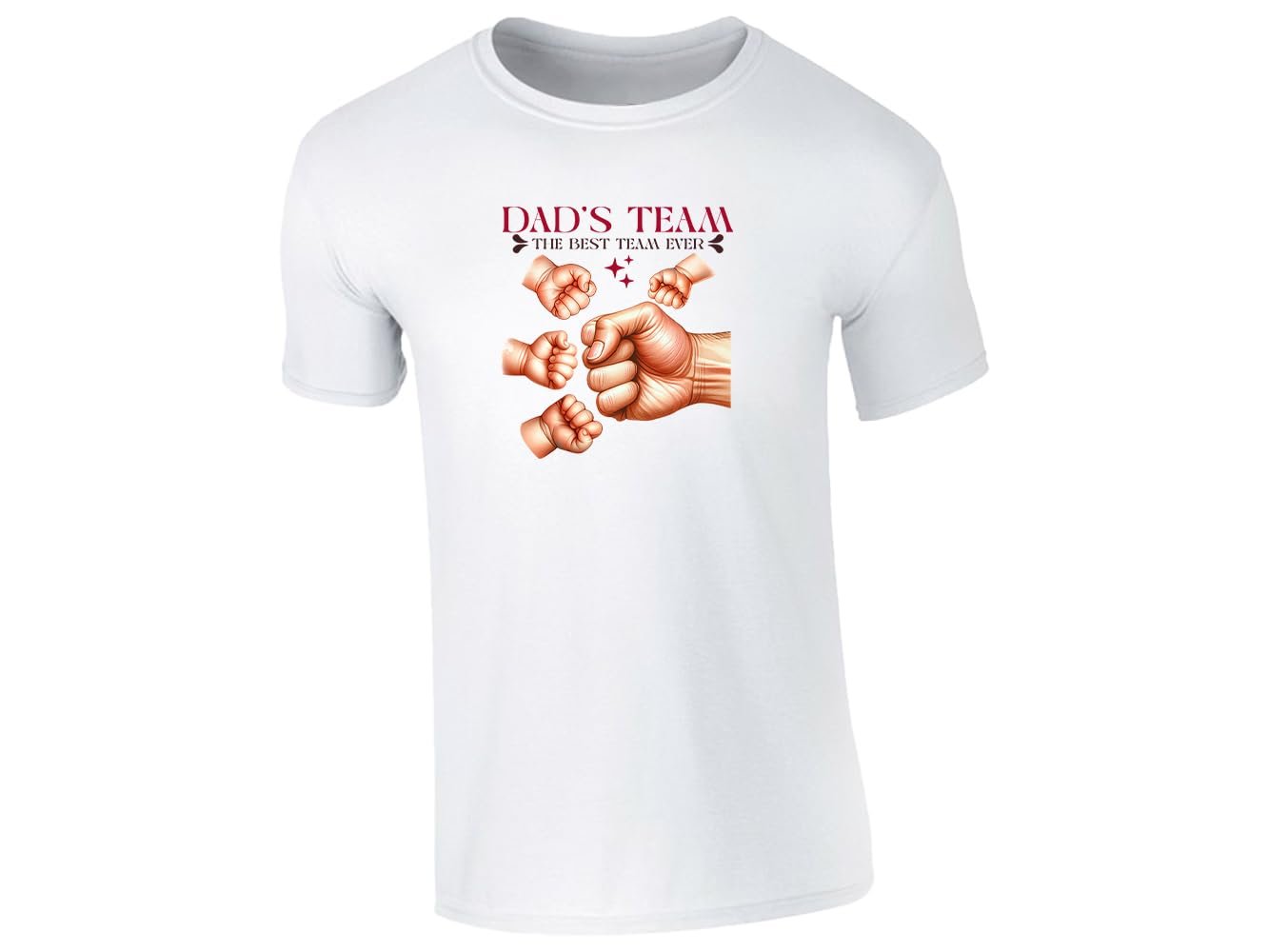 51a9xauwe7l.jpg White men's T-shirt with “Dad’s Team” fist bump design