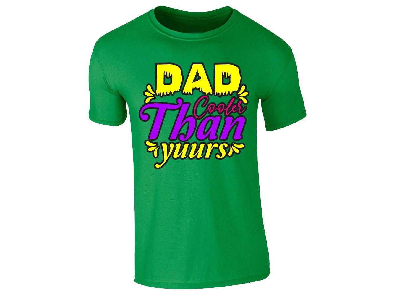 51fut7suuql.jpg Irish Green men's T-shirt with “Dad cooler than yours” design
