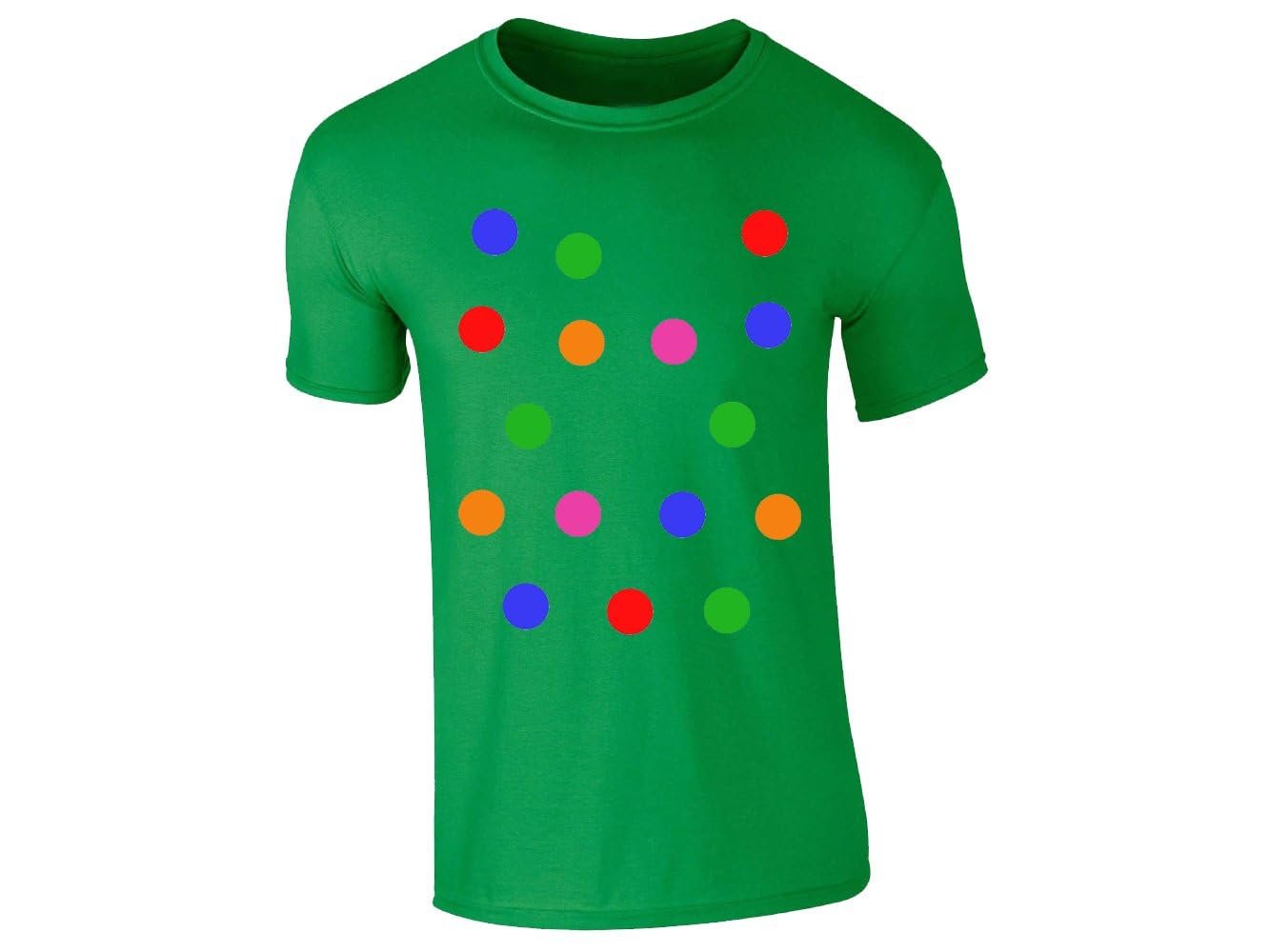 51j5zzpiivl.jpg Irish green kids T-shirt with big colourful spots