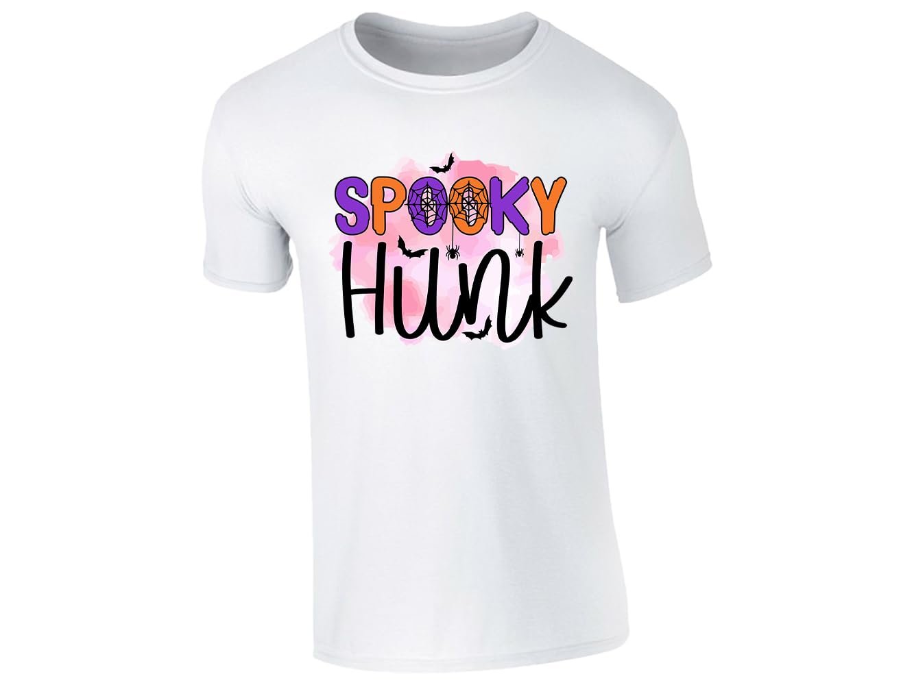 51ogdhdao9l.jpg White men's T-shirt with “Spooky Hunk” Halloween design
