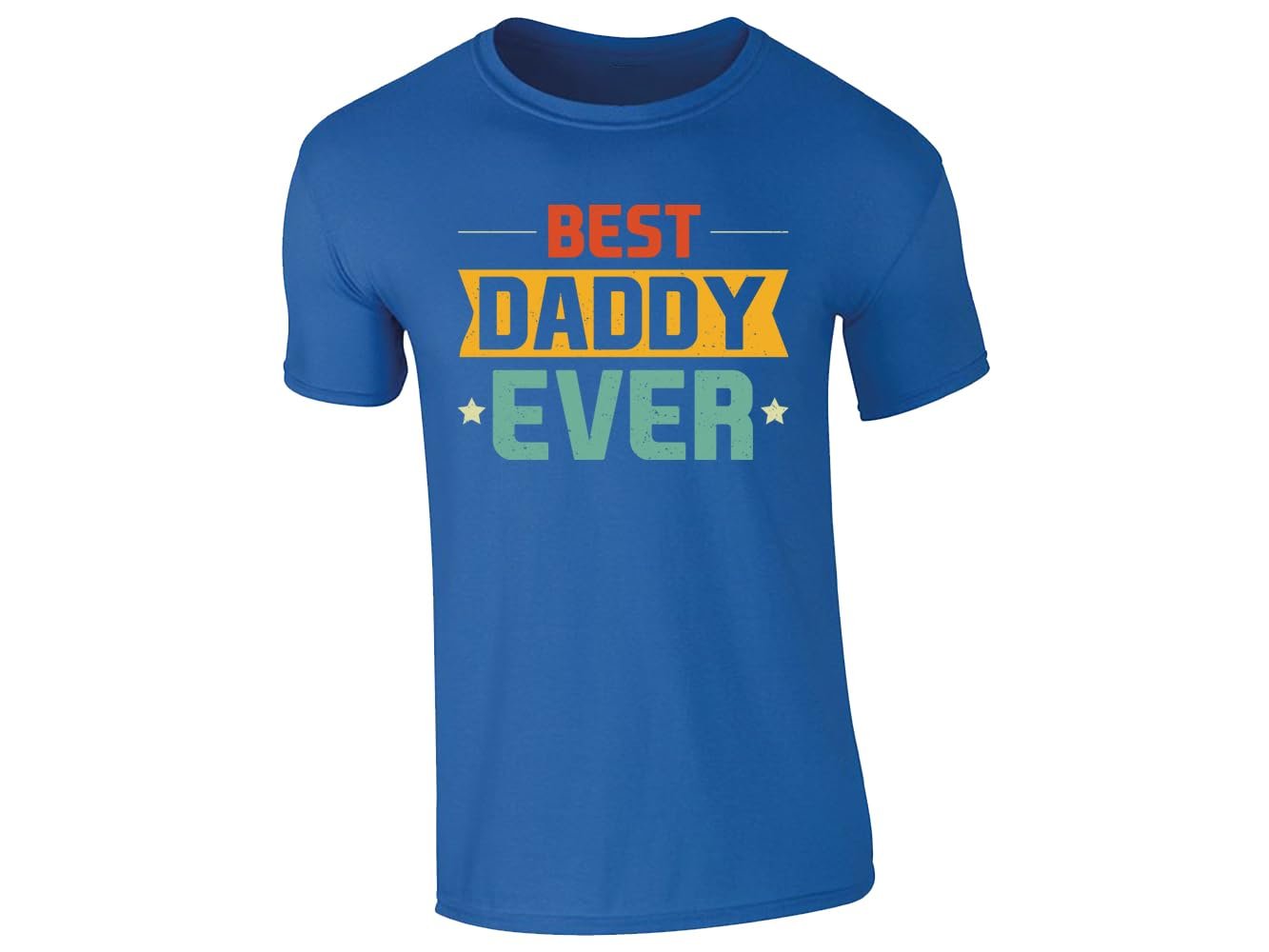 51ppqmaza5l.jpg Royal Blue men's T-shirt with “Best Daddy Ever” retro design