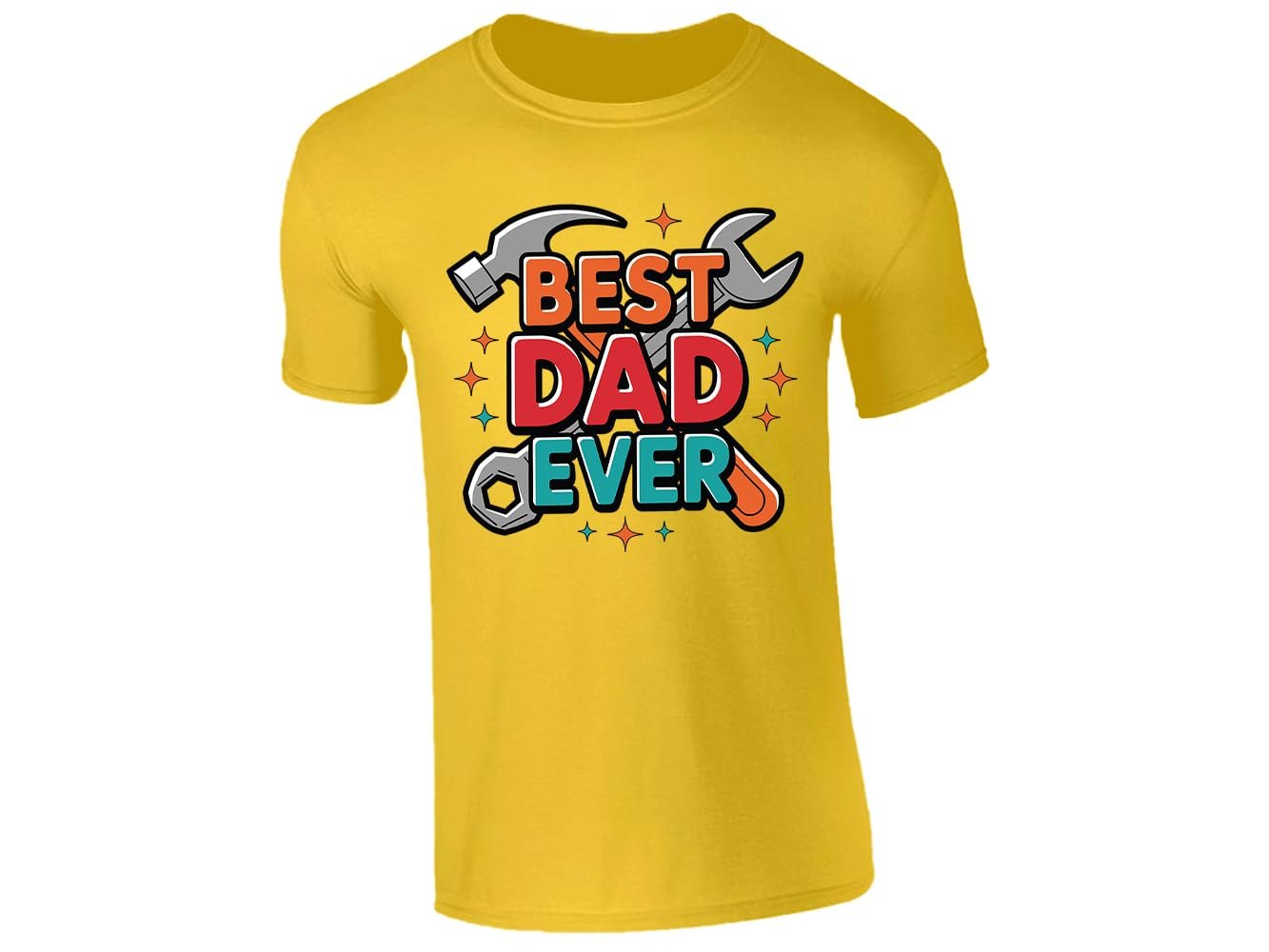 51scb6lstol.jpg Yellow men's T-shirt with “Best Dad Ever” hammer and spanner design