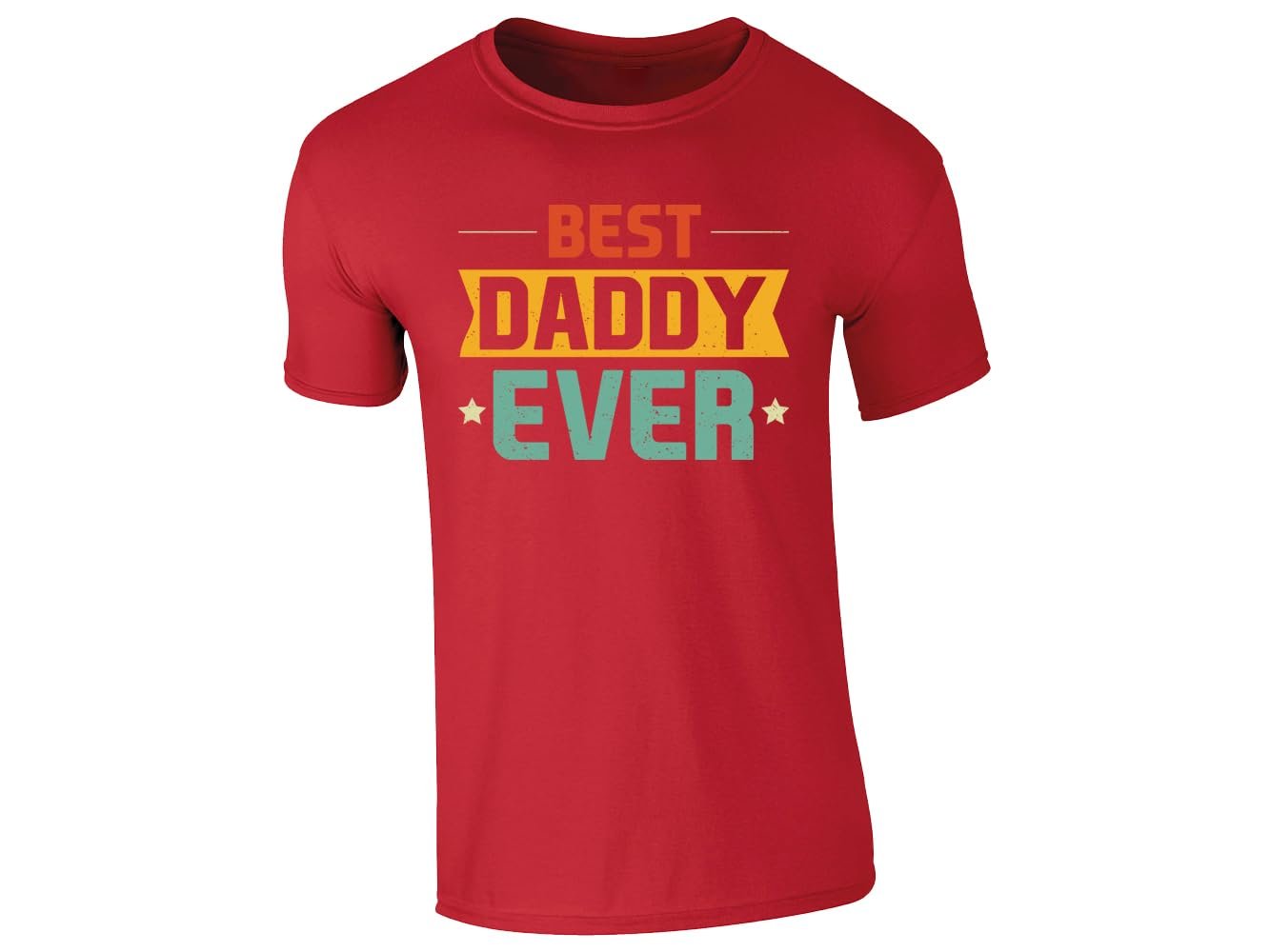 51yez1giacl.jpg Red men's T-shirt with “Best Daddy Ever” retro design