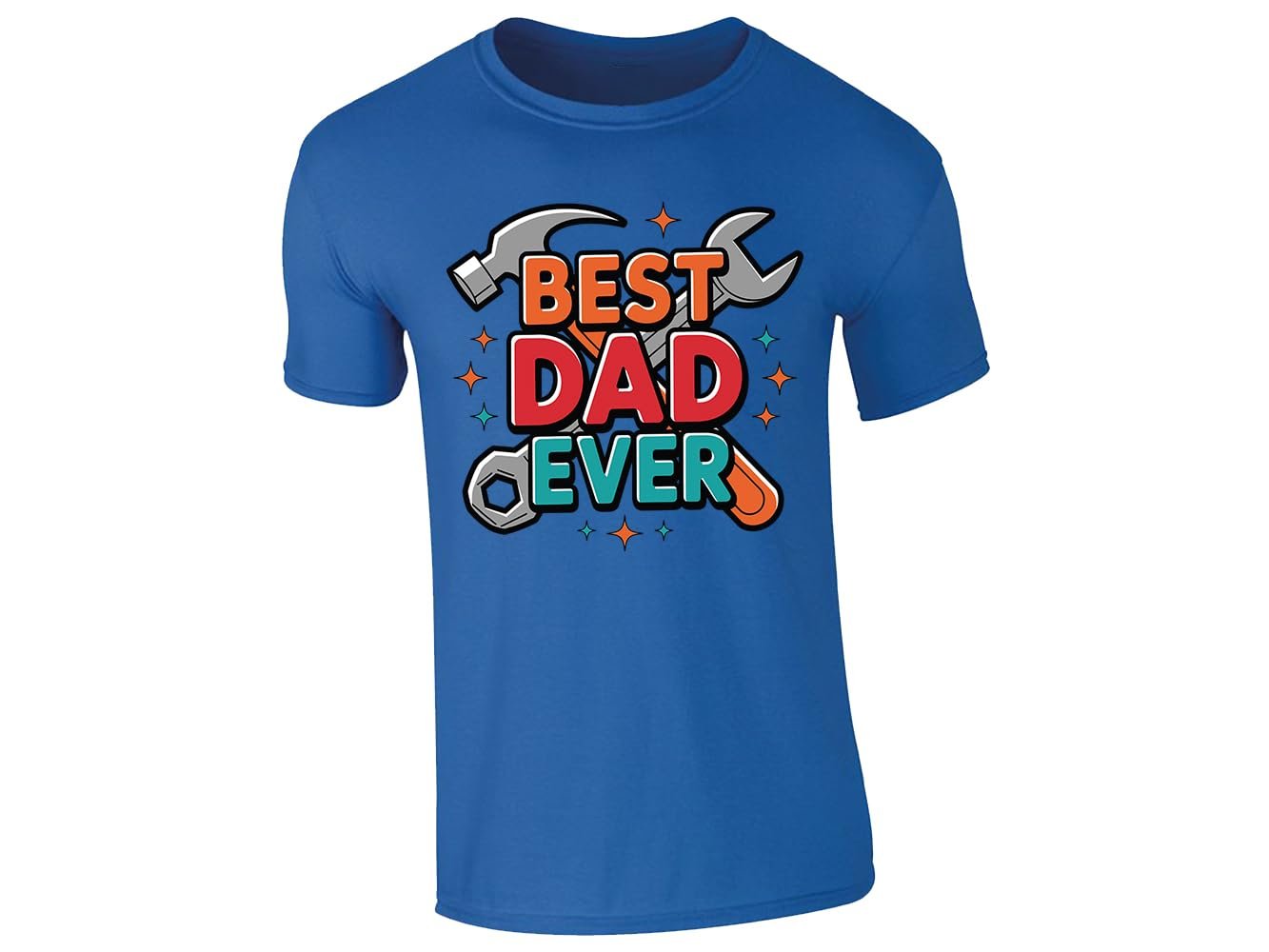 51zepkkteil.jpg Royal Blue men's T-shirt with “Best Dad Ever” hammer and spanner design