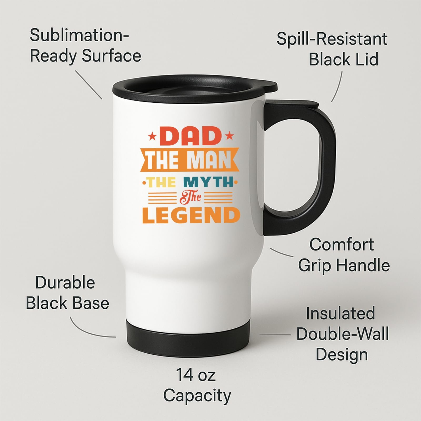 613axwn ysl.jpg Dad the Man the Myth the Legend Retro Travel Mug – product photo 2