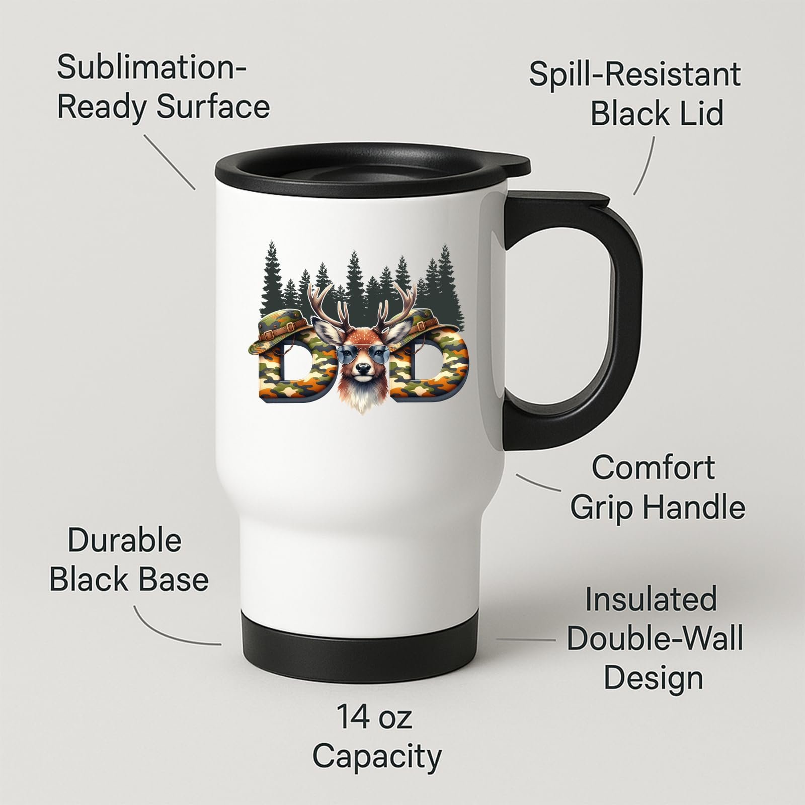 61zp4lmtcfl.jpg Hunting Dad Deer Travel Mug – product photo 2