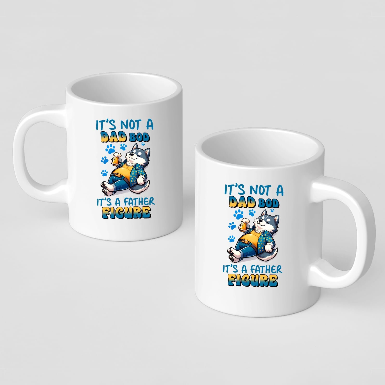 61 rco0fual.jpg Front and back of the Dad Bod husky mug