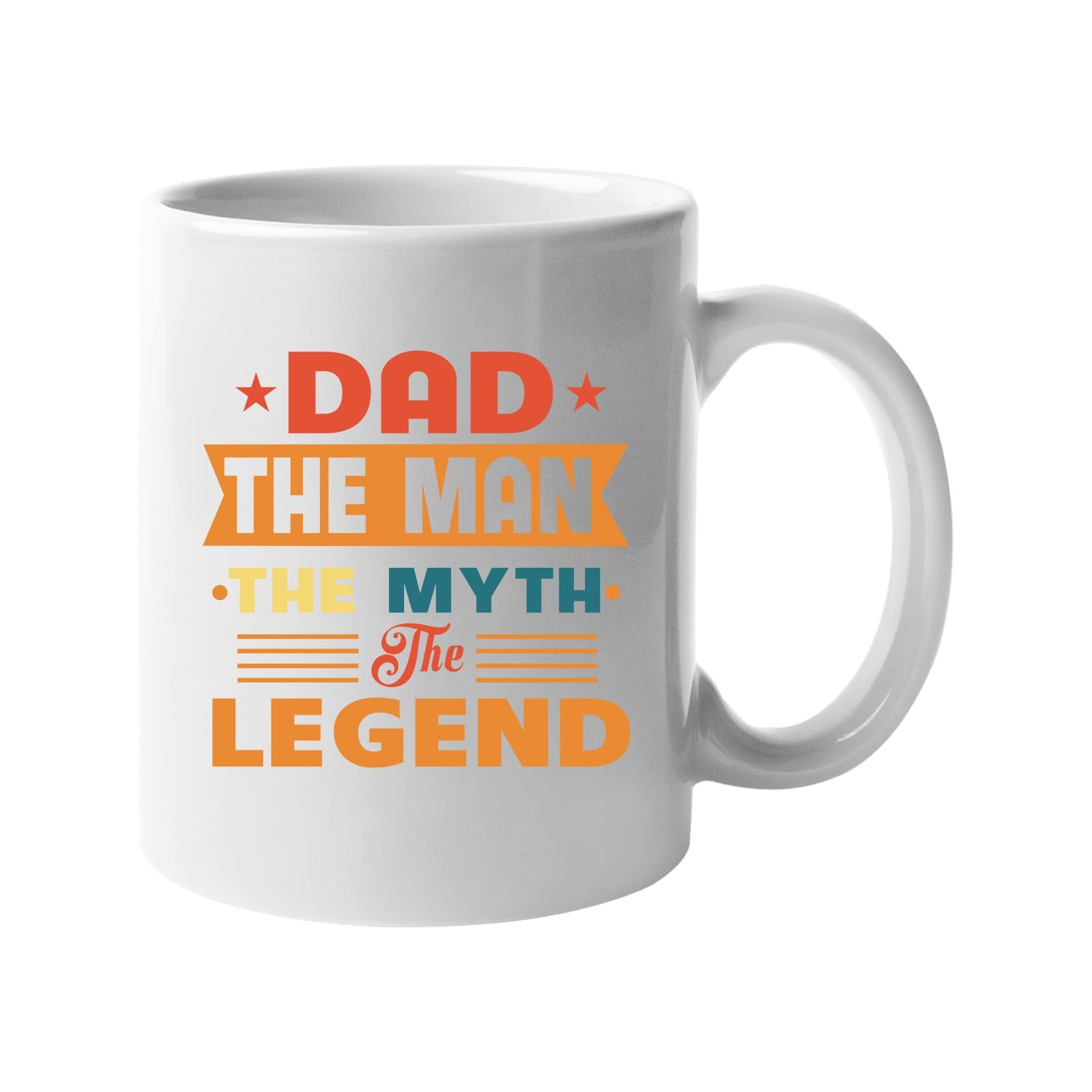 61bzlicl1hl.jpg White mug with “Dad – the man, the myth, the legend” in retro banner lettering