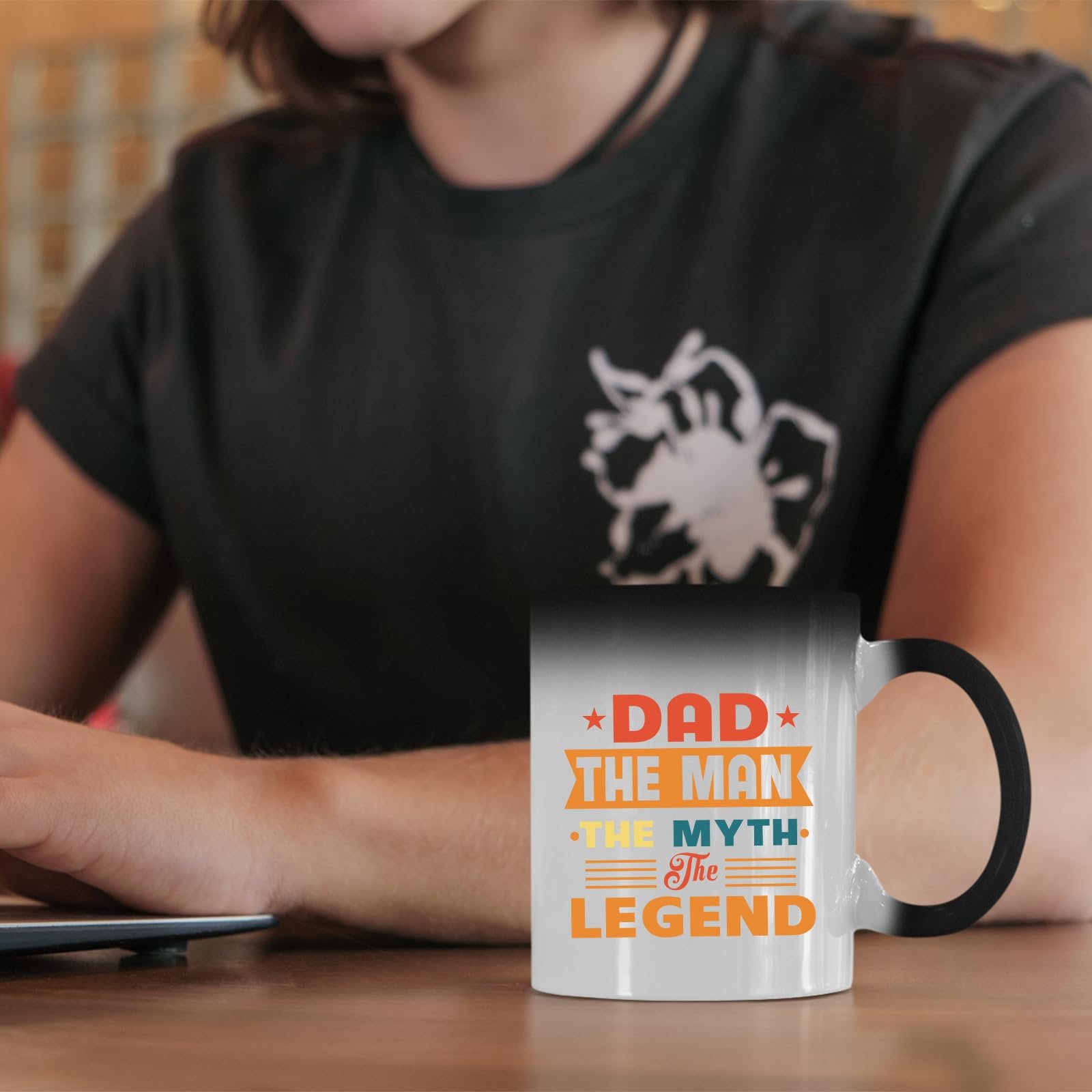 61nqjmpyg1l.jpg Dad the Man retro colour changing mug on a desk beside a laptop