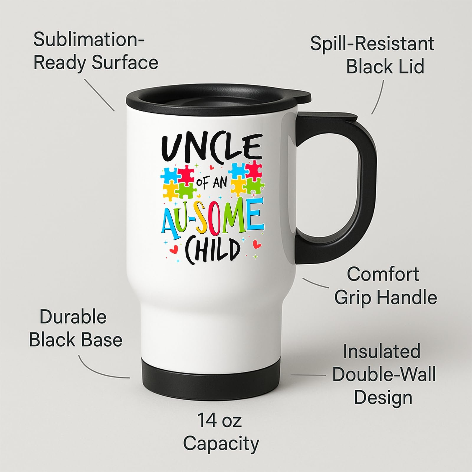 61v7nenx7il.jpg Uncle of an Au-Some Child Travel Mug – product photo 2
