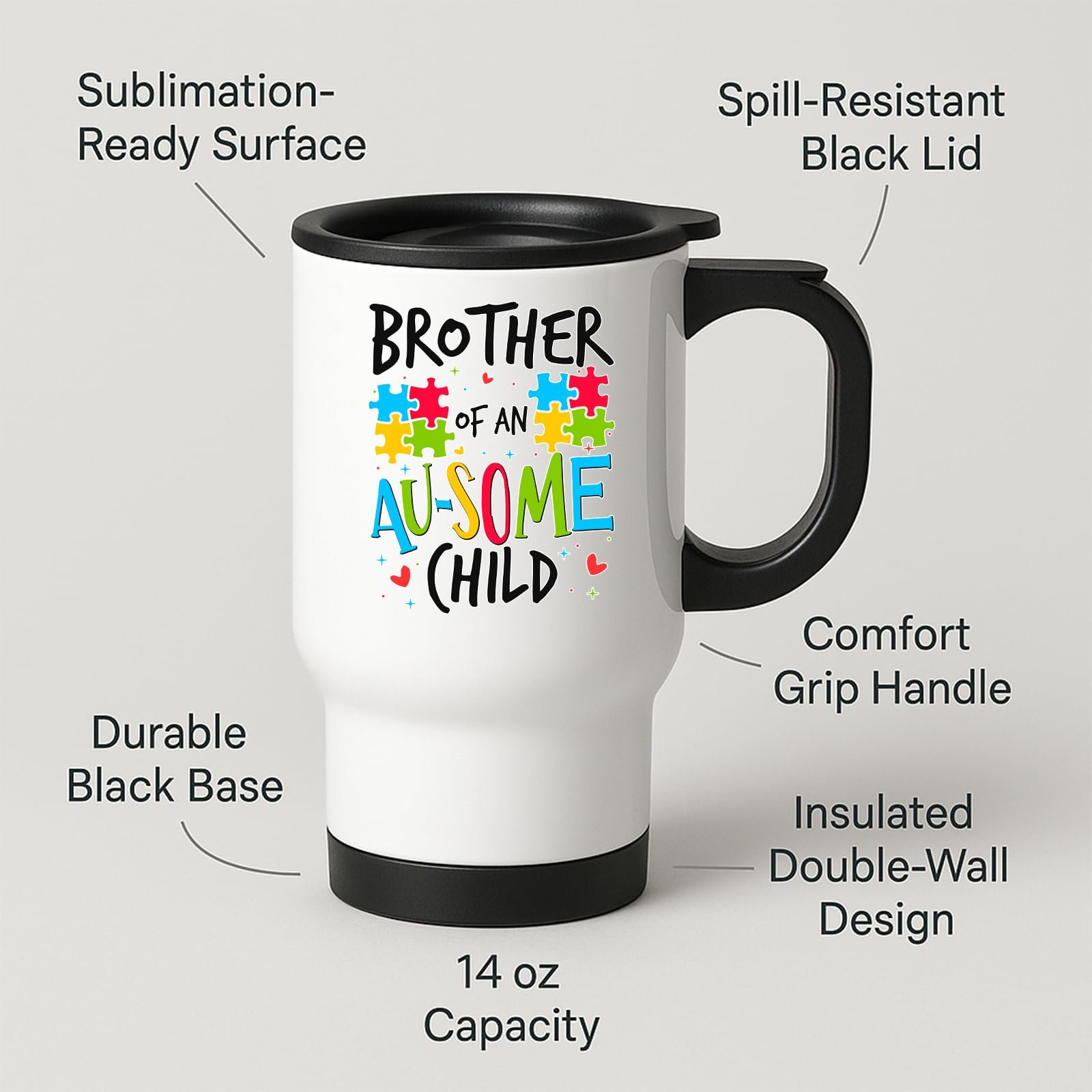 61znudh4lfl.jpg Brother of an Au-Some Child Travel Mug – product photo 2