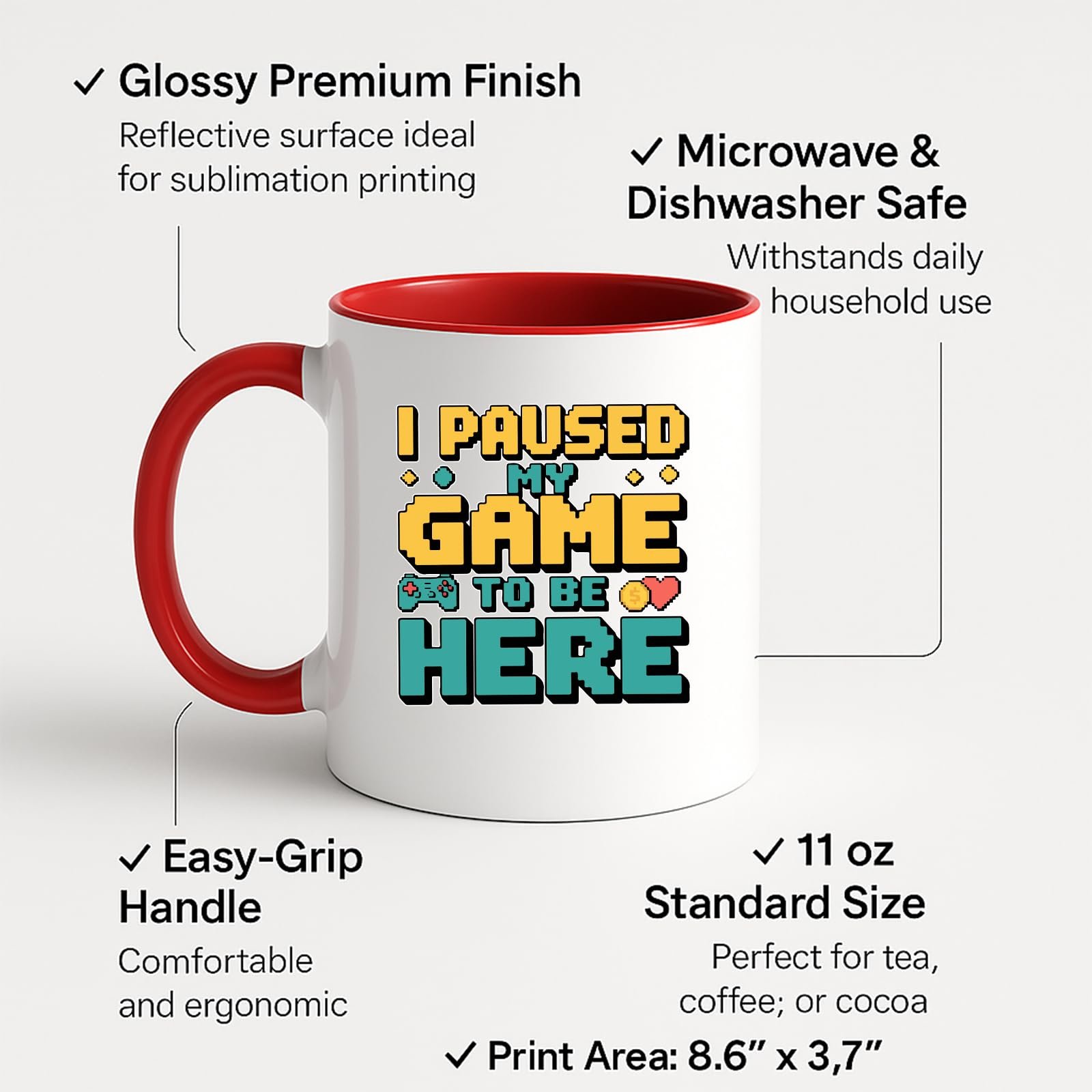6b7e37fb.jpg I Paused My Game Colour Handle Mug – product photo 2