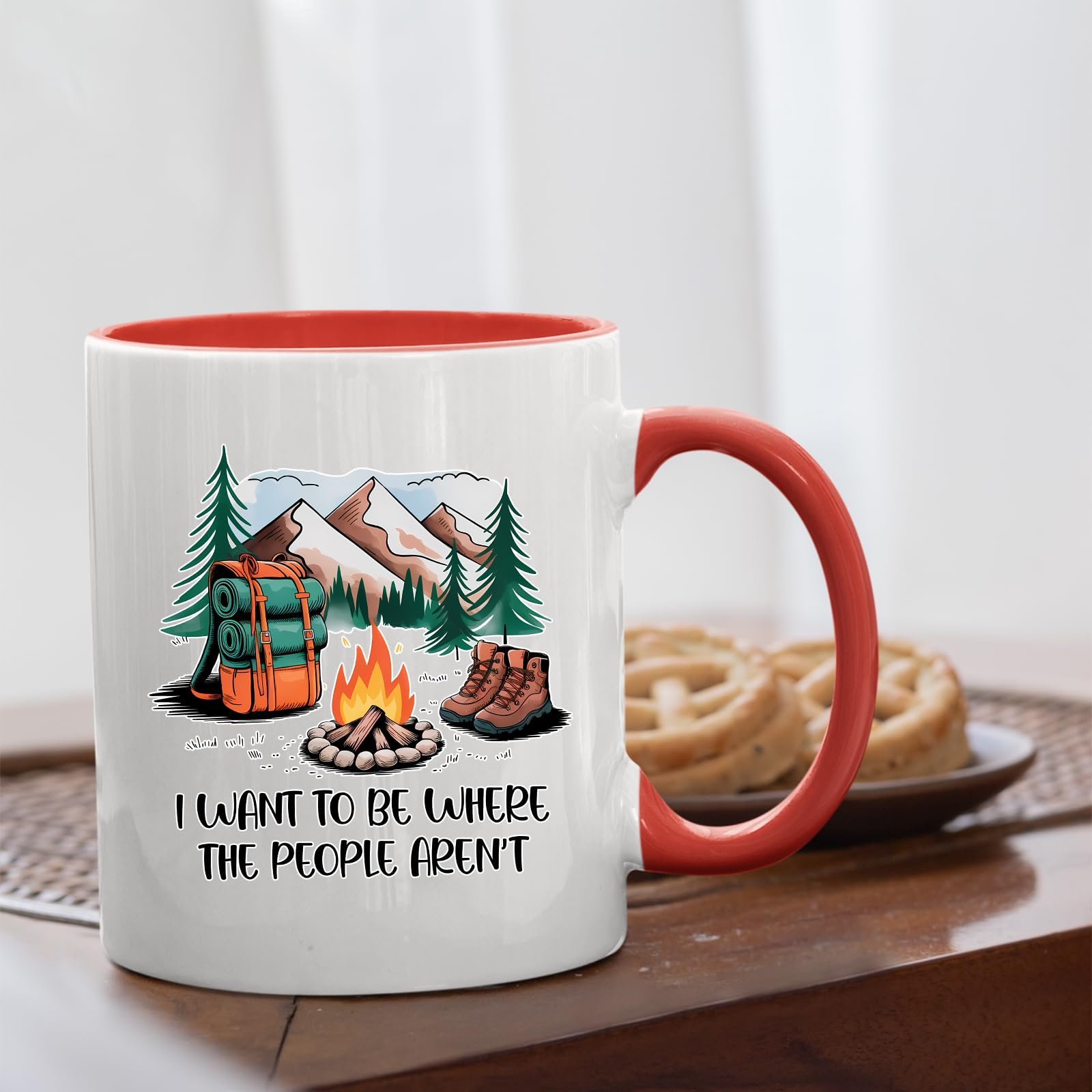 710 labye3l.jpg camping escape mug with a red handle beside biscuits