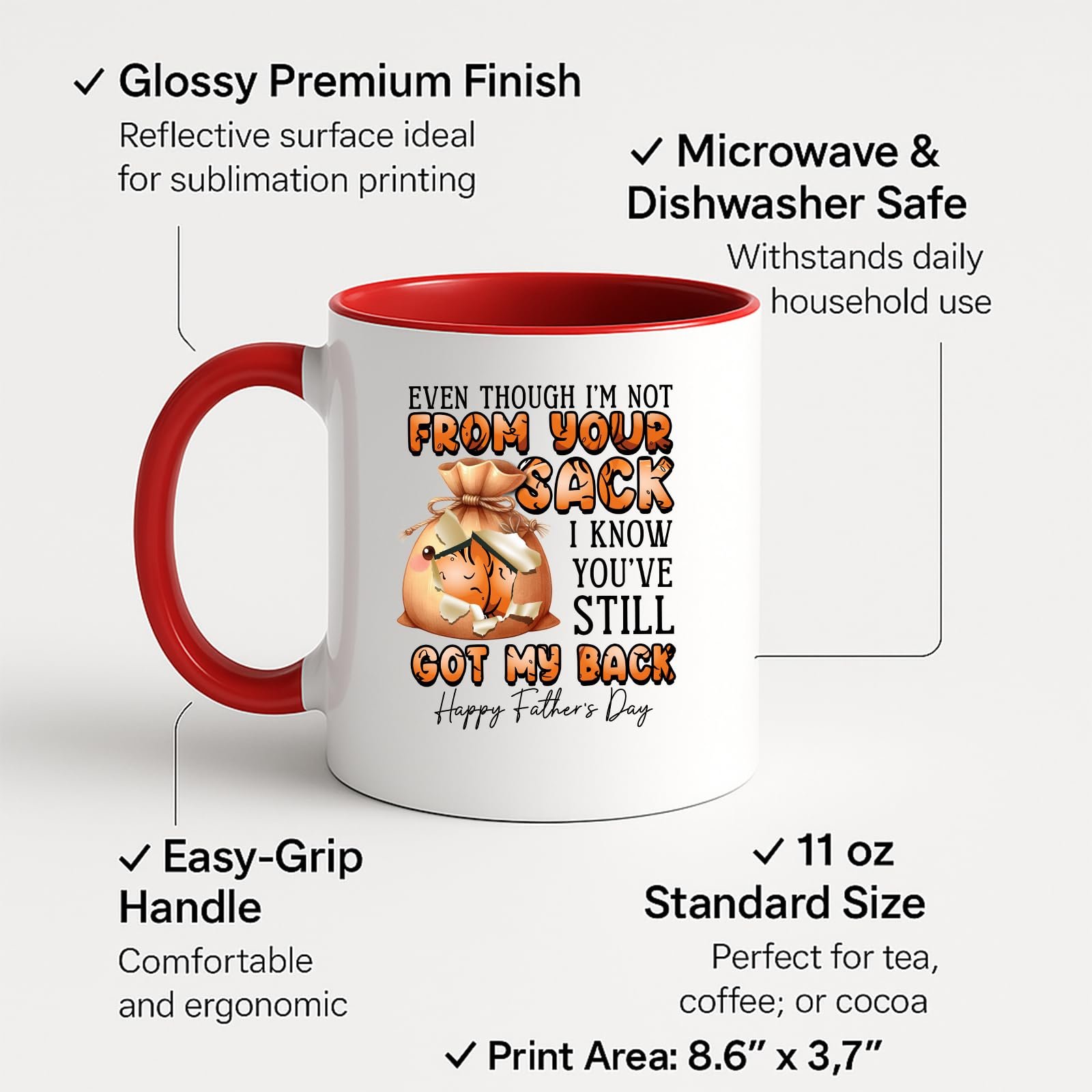 712kapmcjyl.jpg Not From Your Sack Step Dad Colour Handle Mug – product photo 2