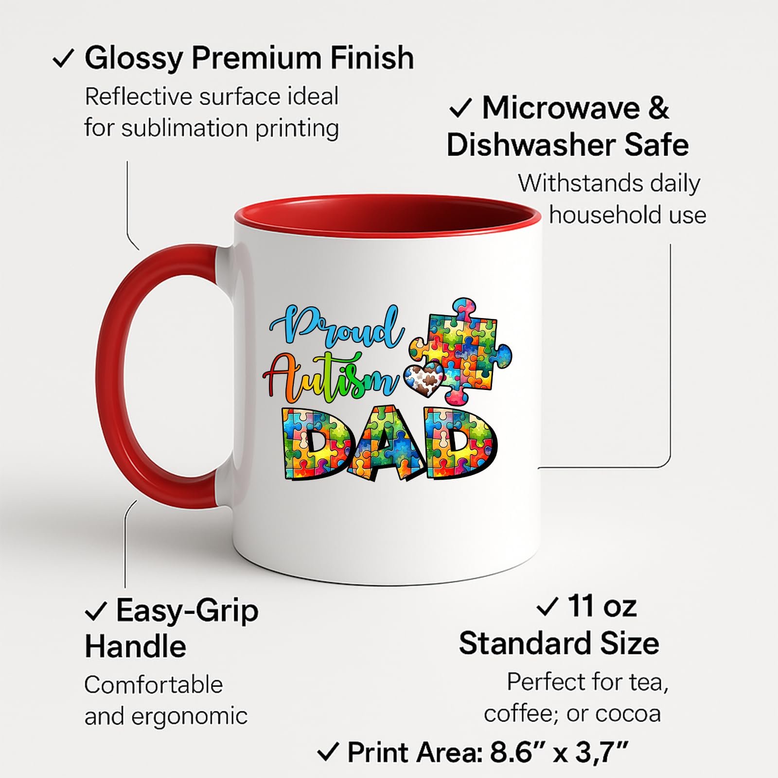 71a04xymaal.jpg Proud Autism Dad Colour Handle Mug – product photo 2