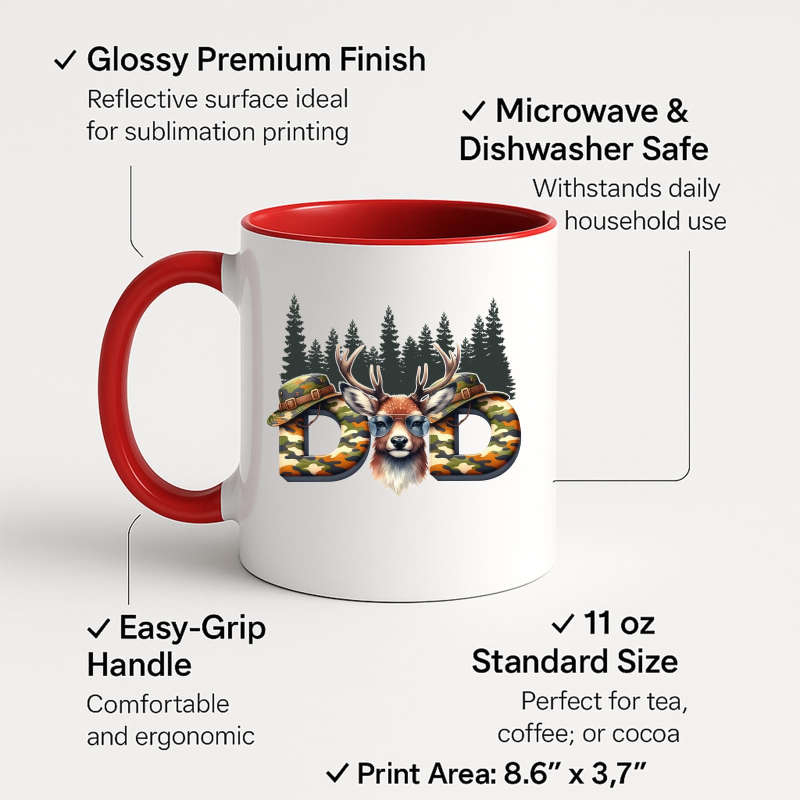 71byunaqvnl.jpg Hunting Dad Deer Colour Handle Mug – product photo 2