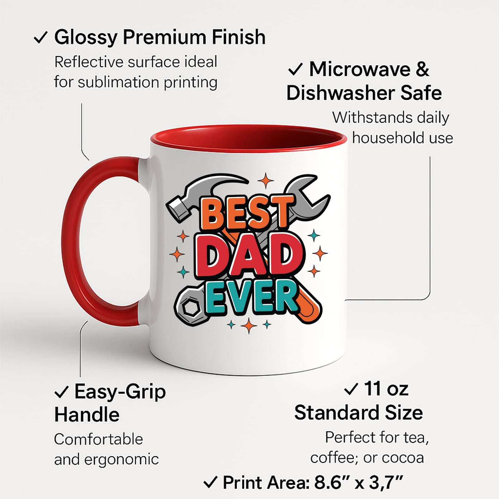71bvqlrtb2l.jpg Best Dad Ever Tools Colour Handle Mug – product photo 2