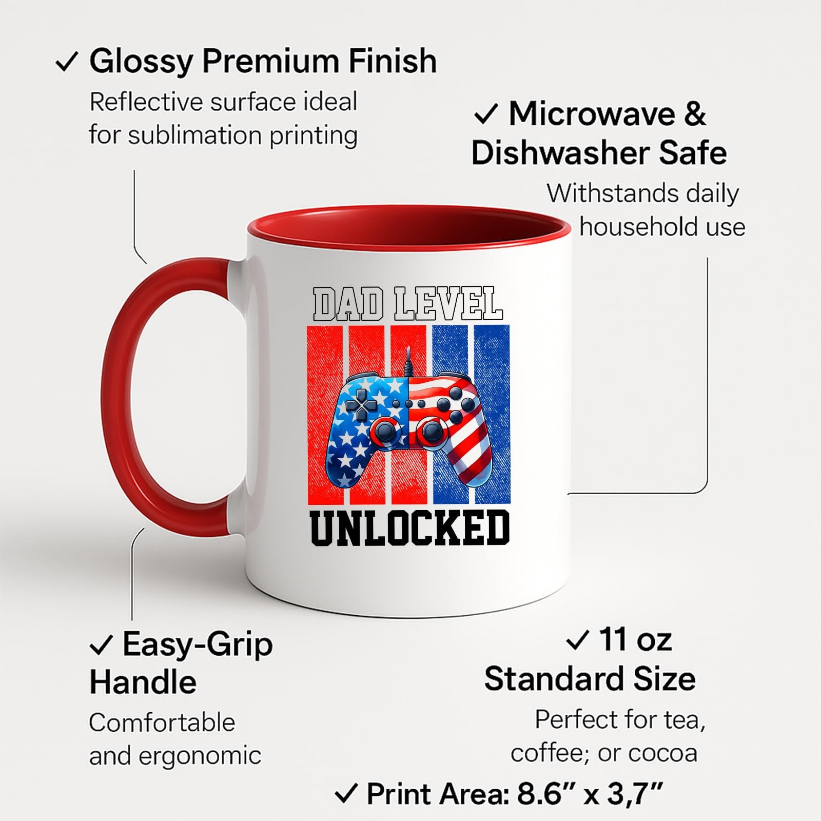 71cmyopnvhl.jpg Dad Level Unlocked Gamer Colour Handle Mug – product photo 2