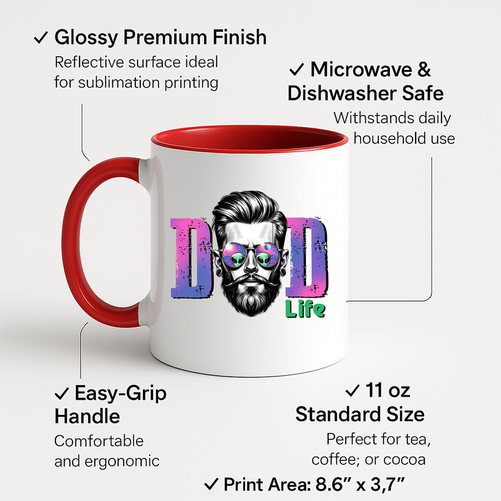 71dx04cvcyl.jpg Dad Life Bearded Dad Colour Handle Mug – product photo 2