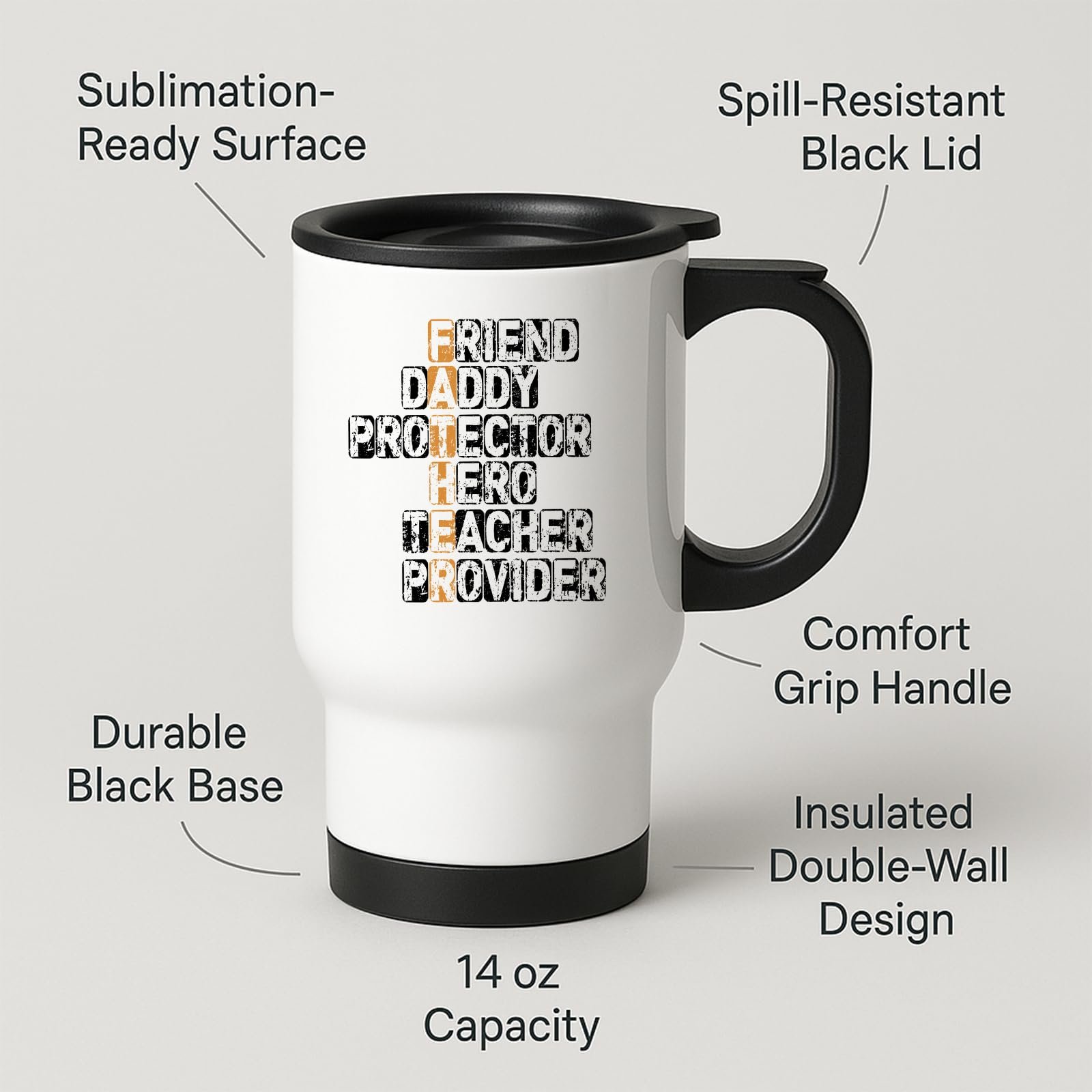 71fthpesrml.jpg FATHER Acrostic Friend Daddy Hero Travel Mug – product photo 2