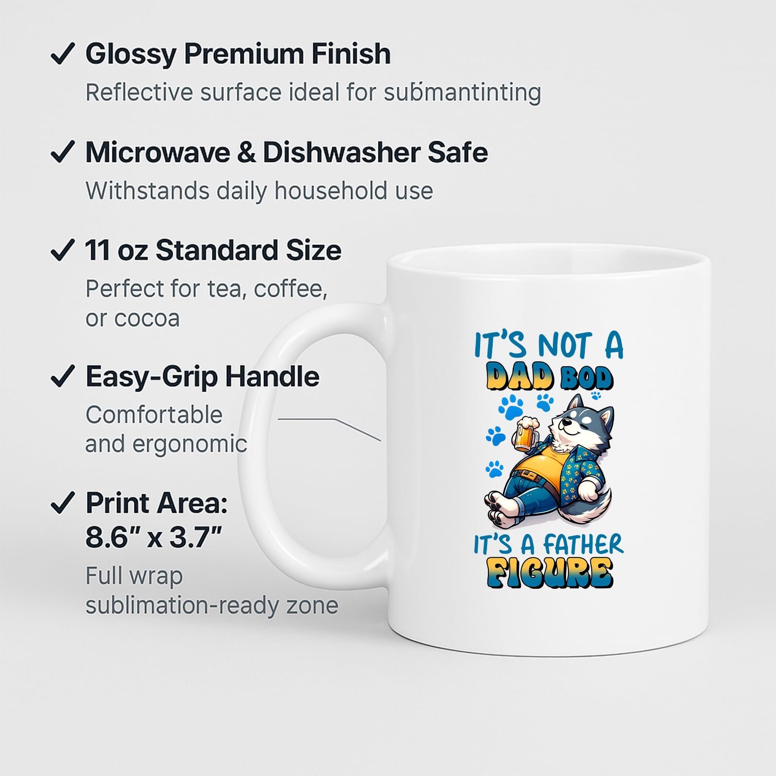 71ruvrjxqol.jpg It's Not a Dad Bod Husky Mug – product photo 2