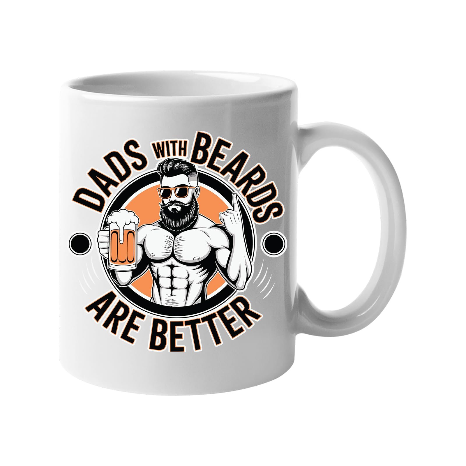 71xc7jevqhl.jpg White mug with a muscly bearded dad with a beer and “Dads with beards are better”