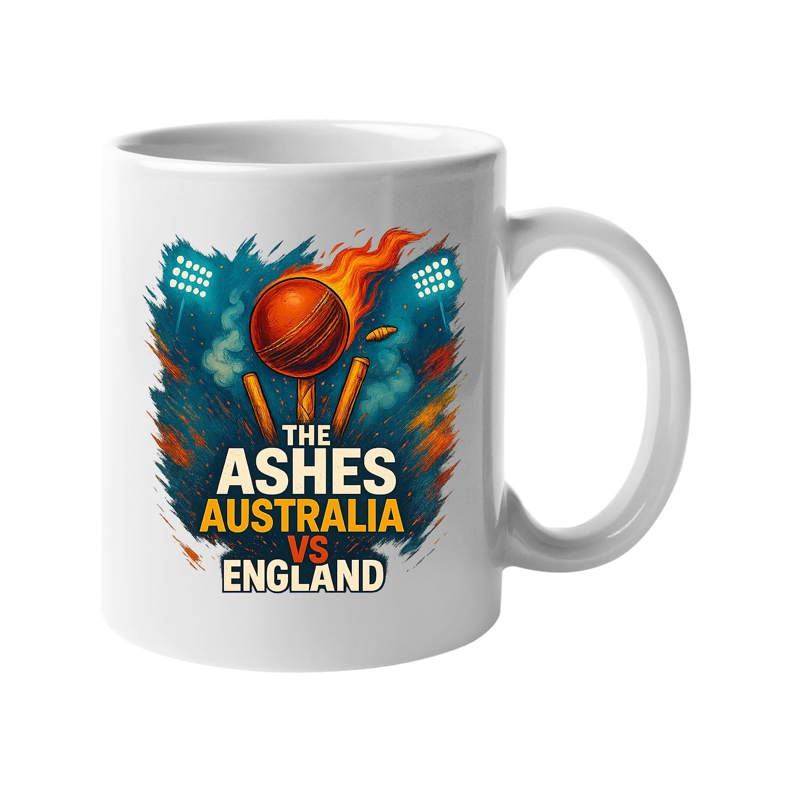 71dsegtrfsl.jpg White mug with The Ashes Australia v England cricket design