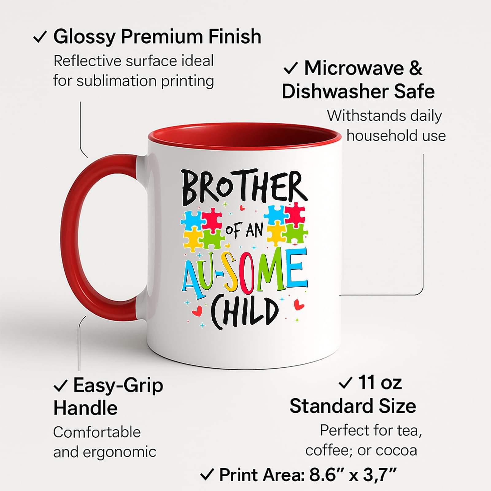 71fpkazp11l.jpg Brother of an Au-Some Child Colour Handle Mug – product photo 2