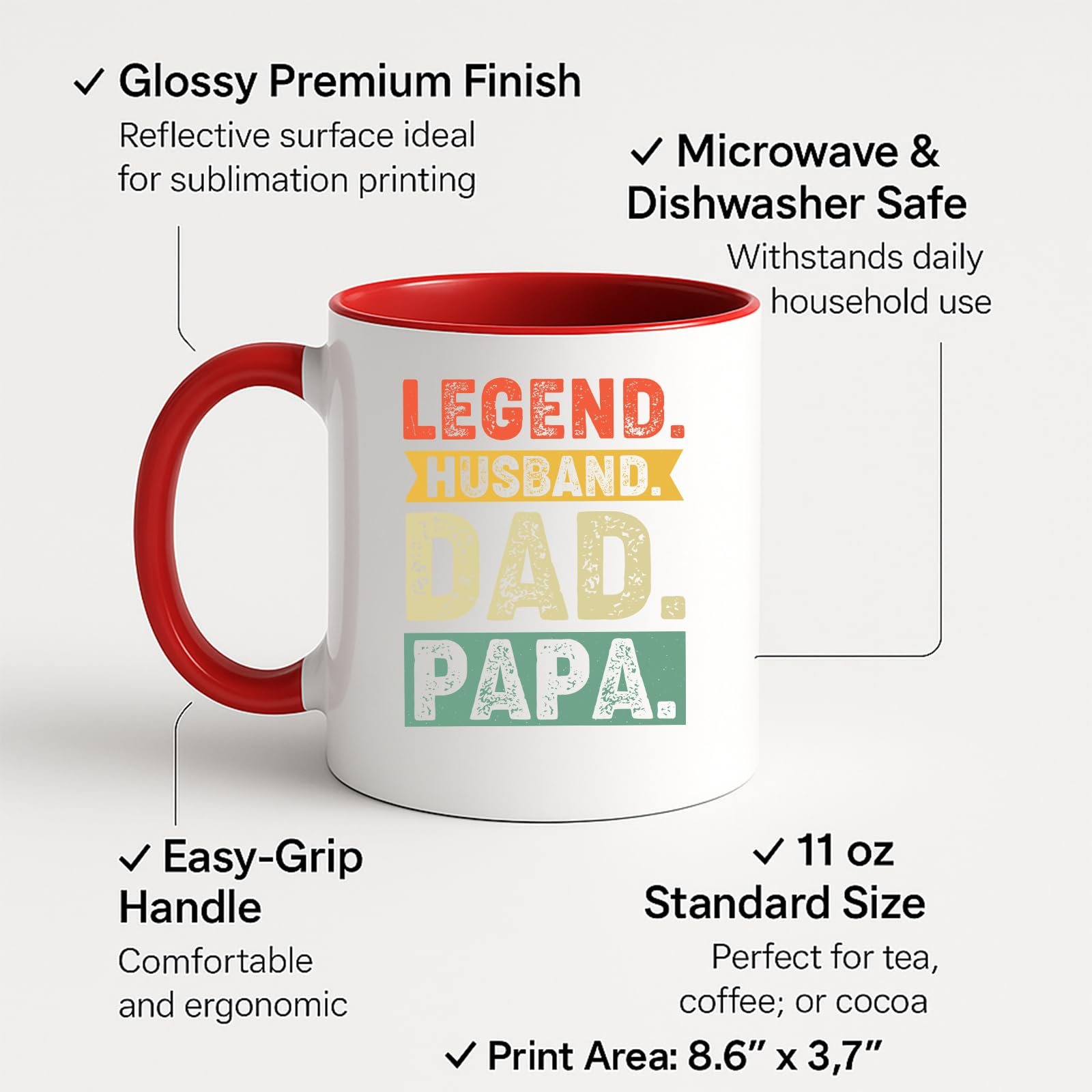 71fvbcjh1yl.jpg Legend Husband Dad Papa Colour Handle Mug – product photo 2
