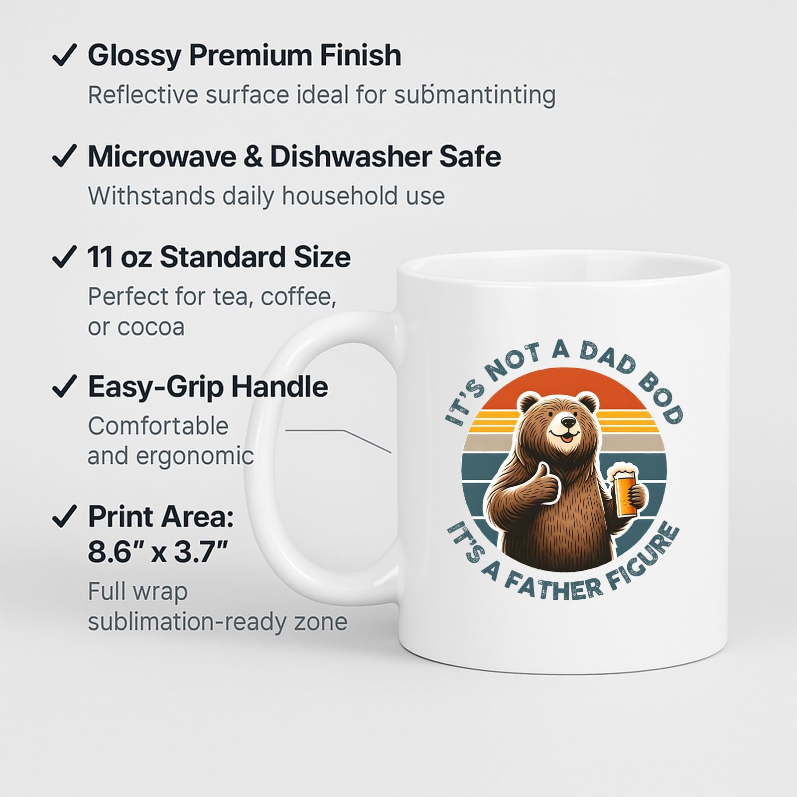 71joxpu9oel.jpg It's Not a Dad Bod Bear Mug – product photo 2