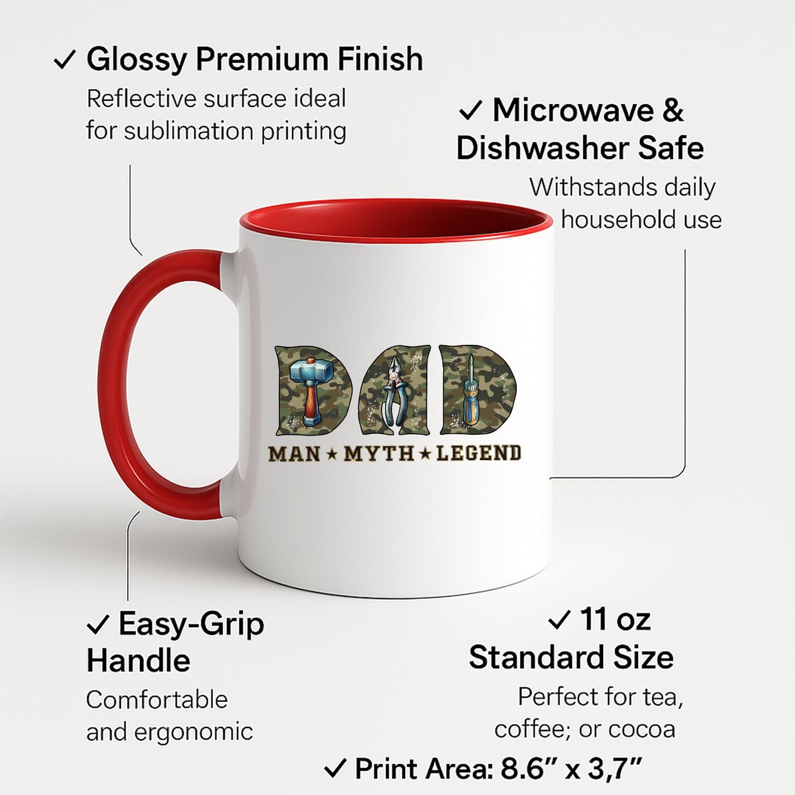 71mqj ih2wl.jpg Dad Man Myth Legend Camo Tools Colour Handle Mug – product photo 2