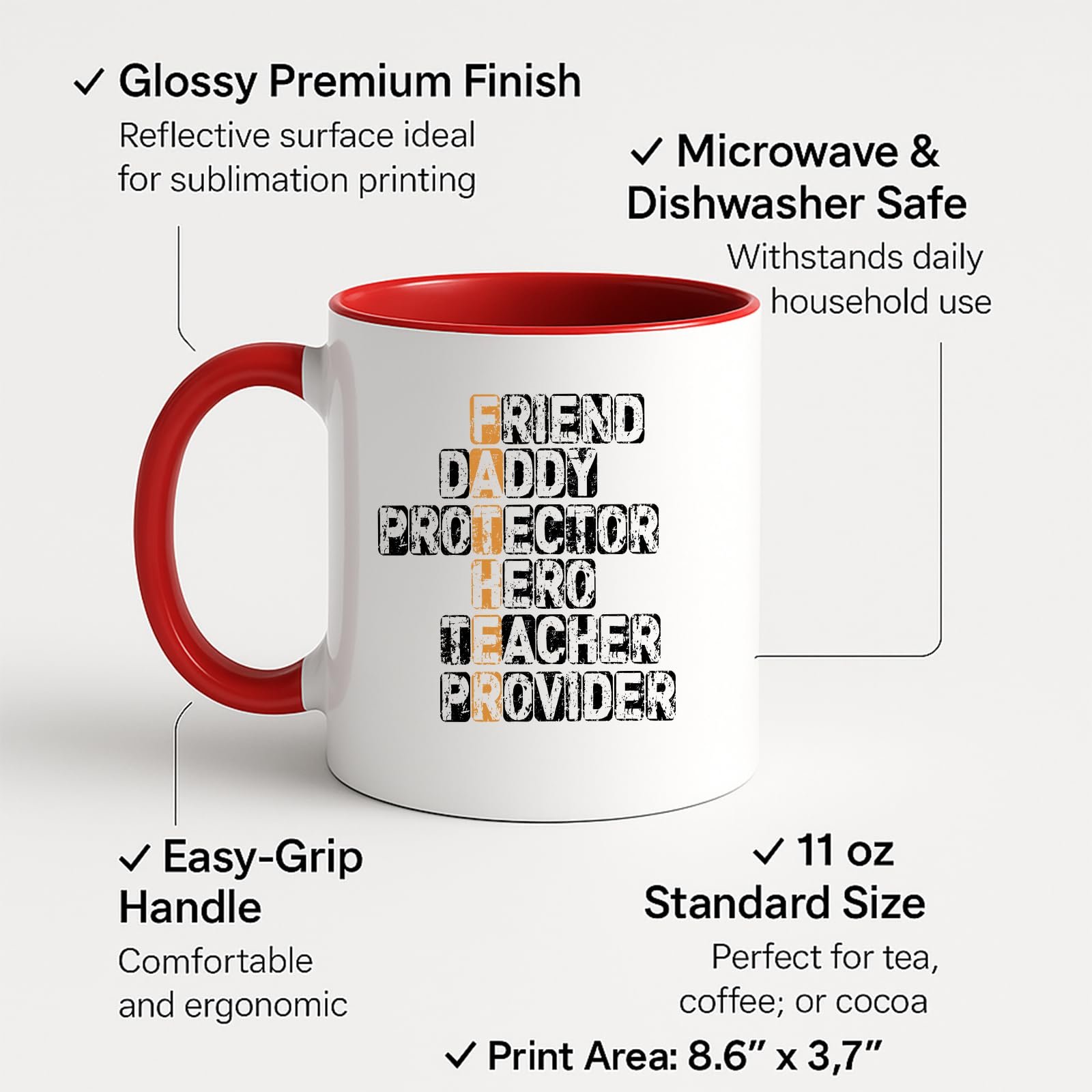 71mmfhvarel.jpg FATHER Acrostic Friend Daddy Hero Colour Handle Mug – product photo 2